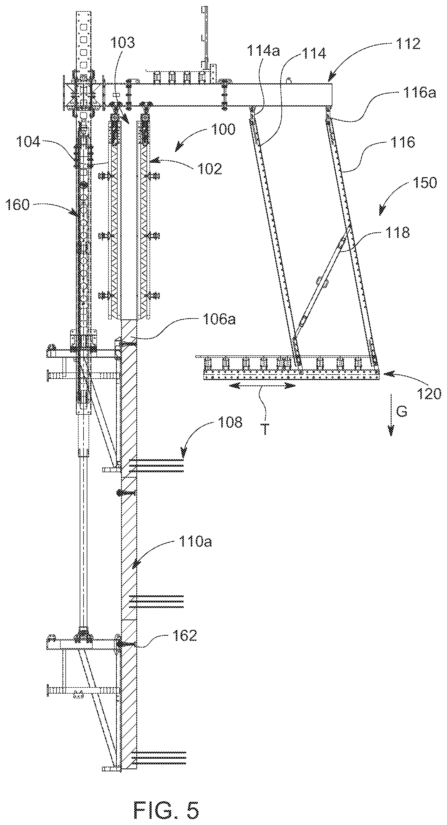 Patent US12134903 Figure 6 – Suspended translating platform