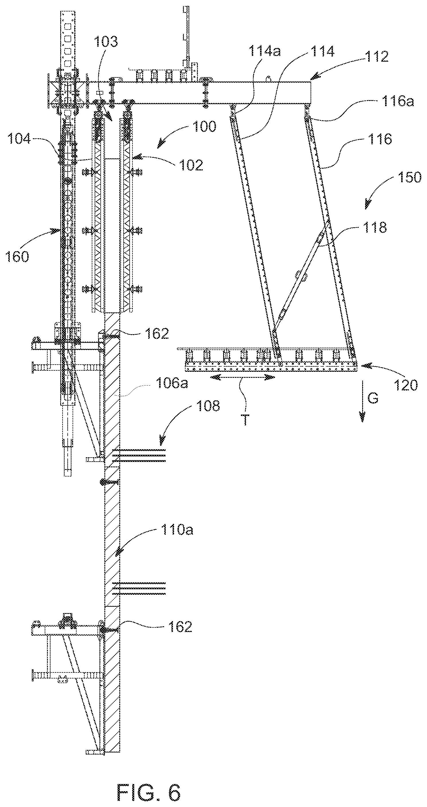 Patent US12134903 Figure 7 – Suspended translating platform