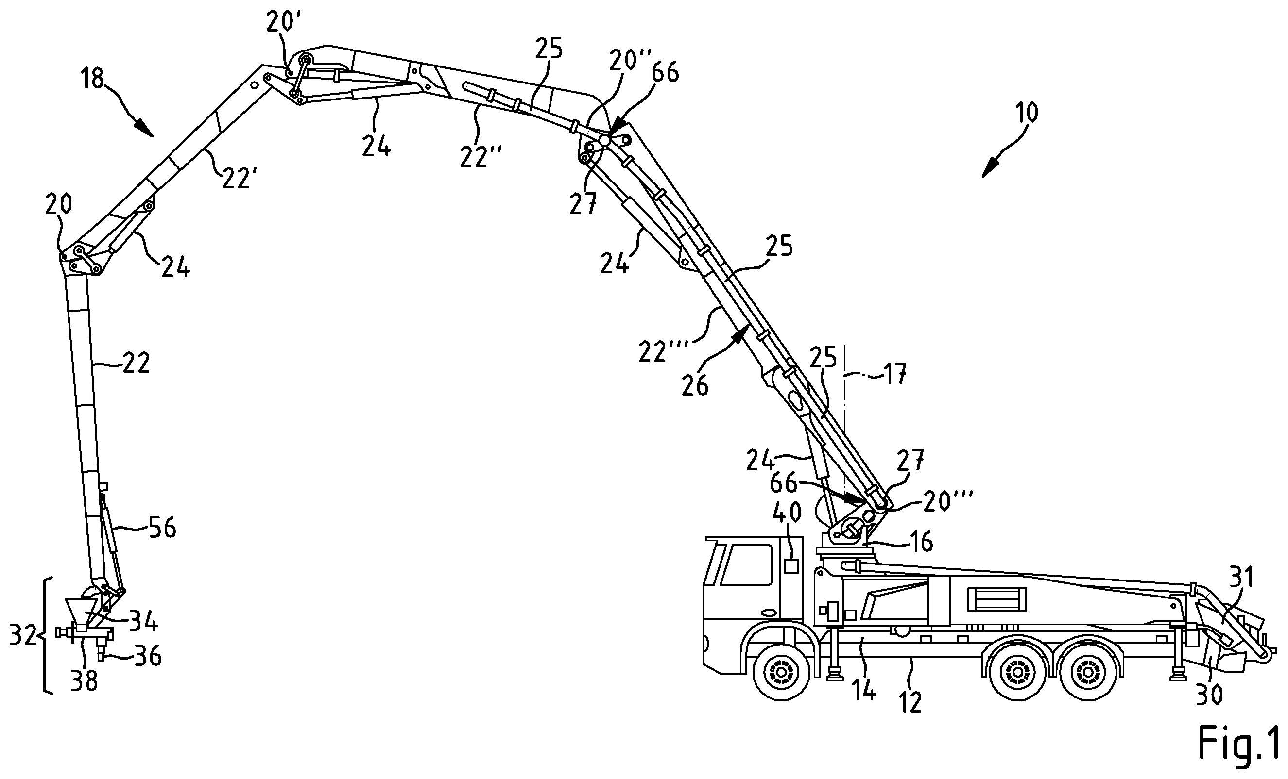 Patent US12134904 — Apparatus for output of a fluid process material — Figure 1