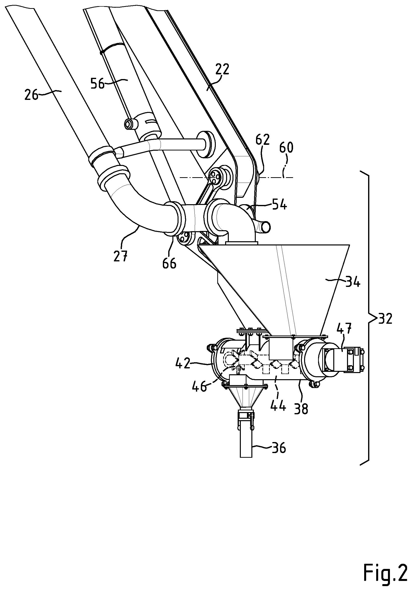 Patent US12134904 Figure 2 – Apparatus for output of a fluid process material