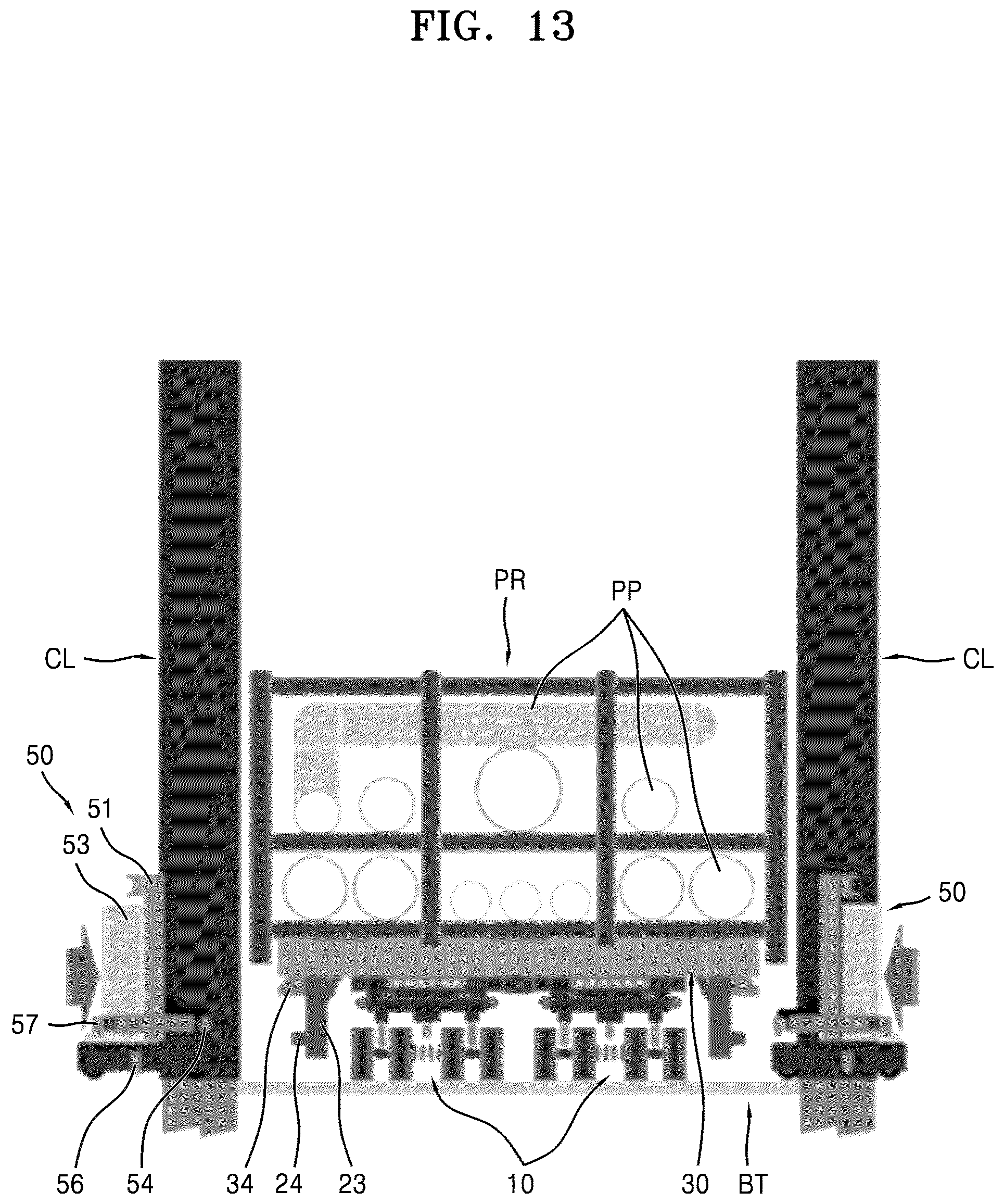 Patent US12134906 Figure 13 – Load dispersion-type indoor lifting apparatus for prefabricated steel structure and method of installing prefabricated steel structure by using same