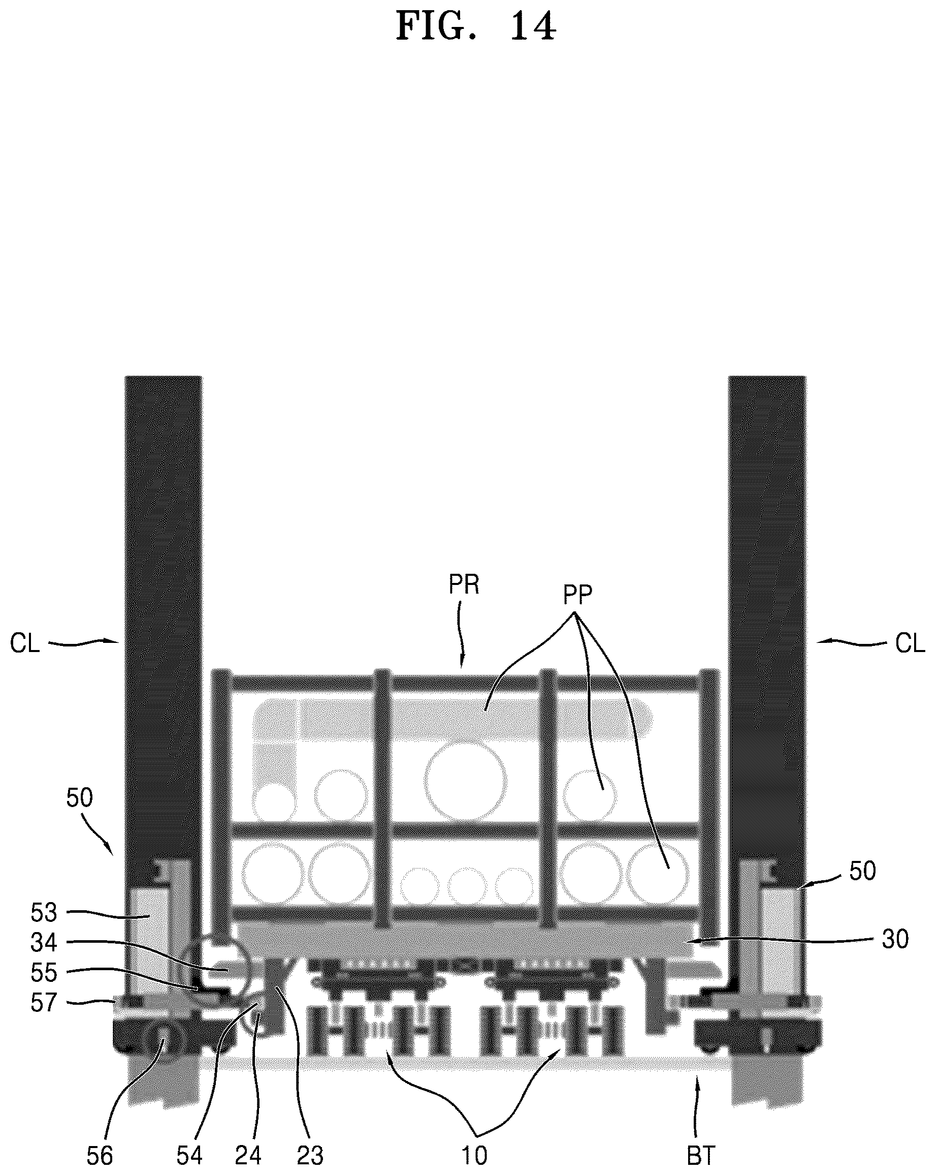 Patent US12134906 Figure 14 – Load dispersion-type indoor lifting apparatus for prefabricated steel structure and method of installing prefabricated steel structure by using same