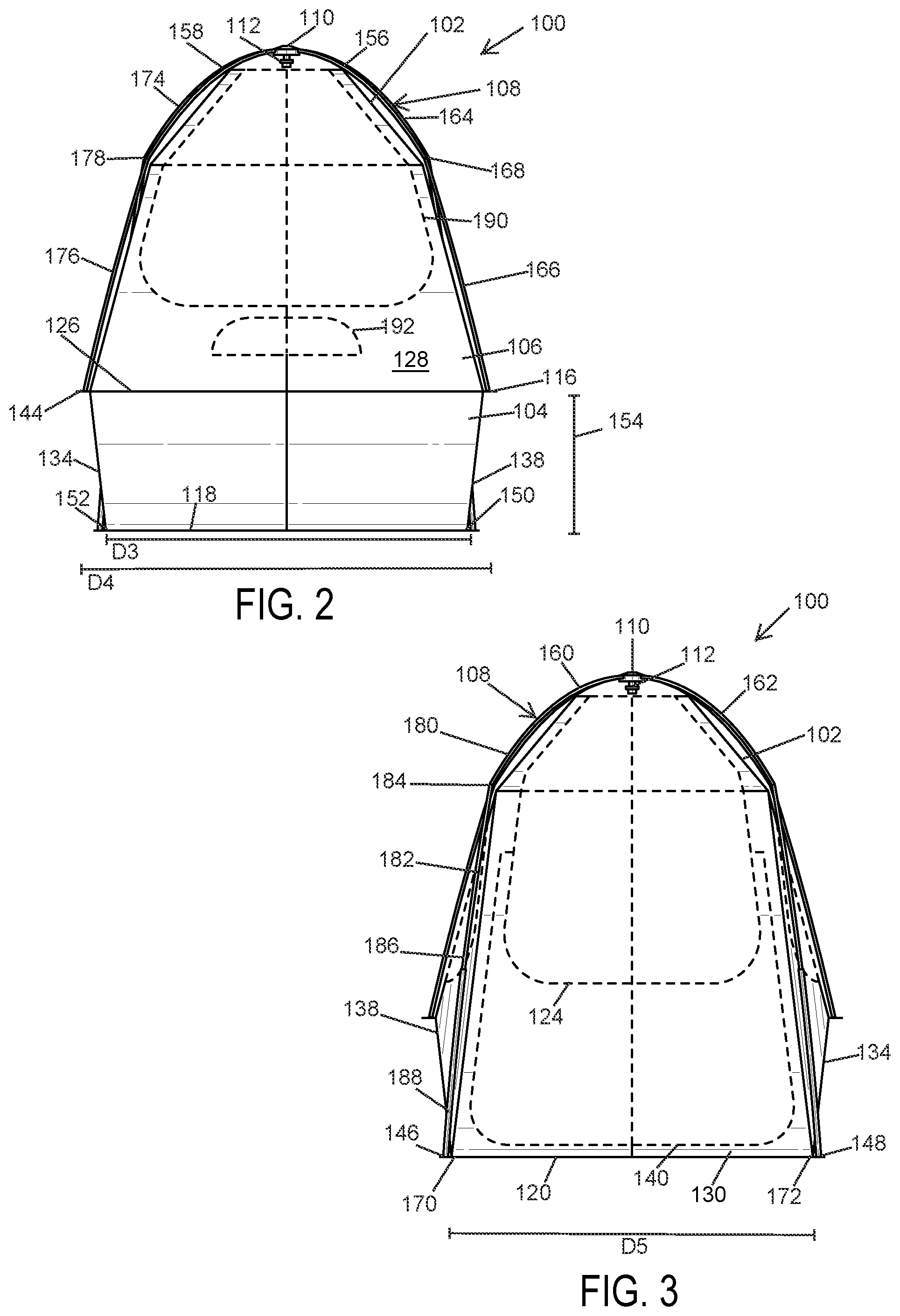 Patent US12134908 Figure 2 – Tent apparatus and method of manufacture