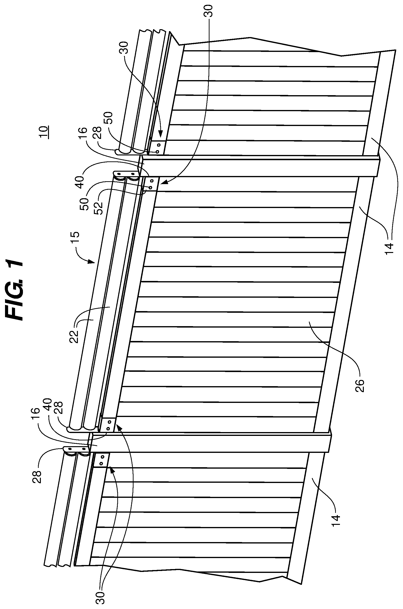 Patent US12134910 Figure 1 – Device and fencing system for canine containment
