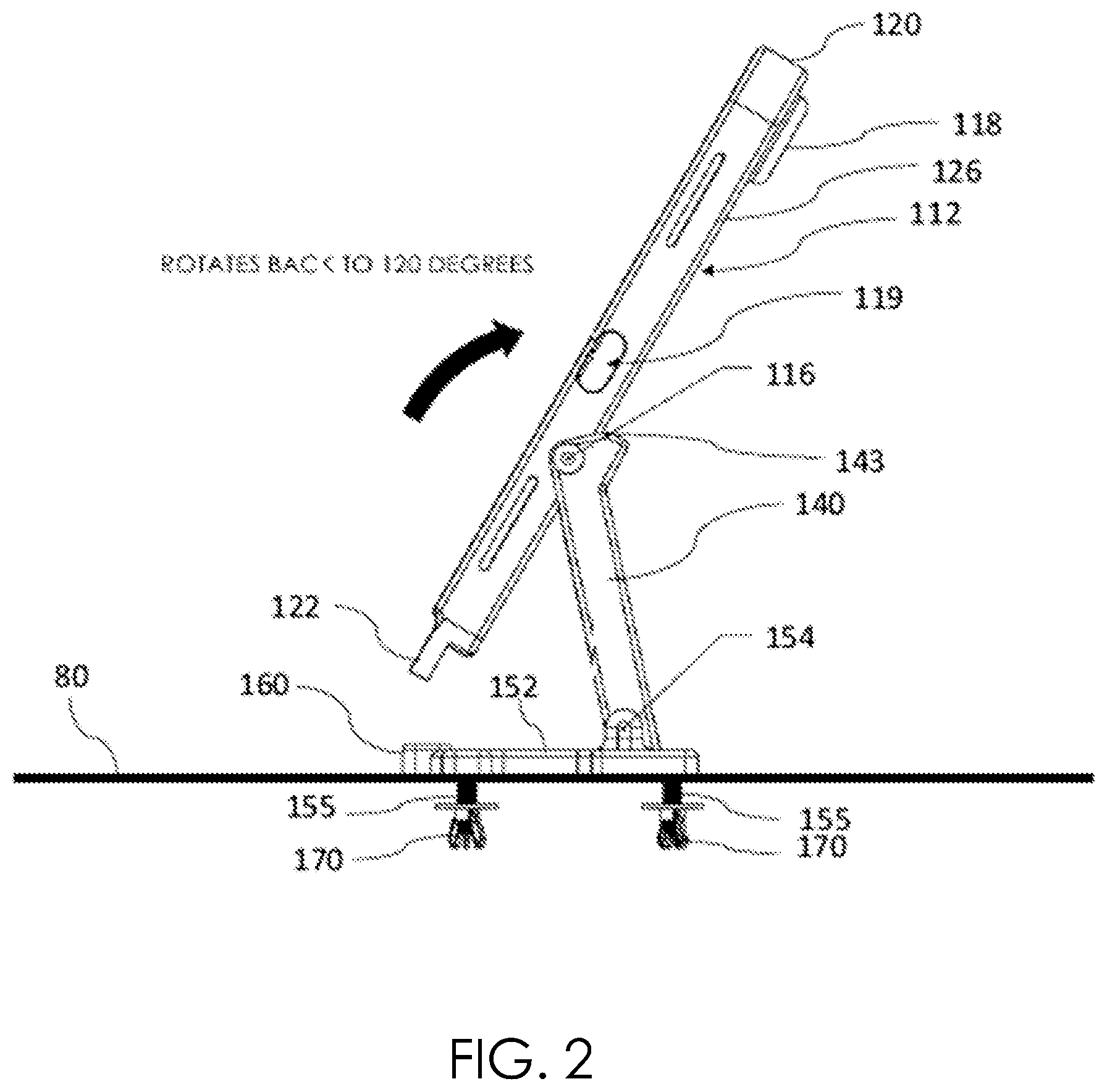 Patent US12134919 Figure 2 – Table top security apparatus for a portable electronic device