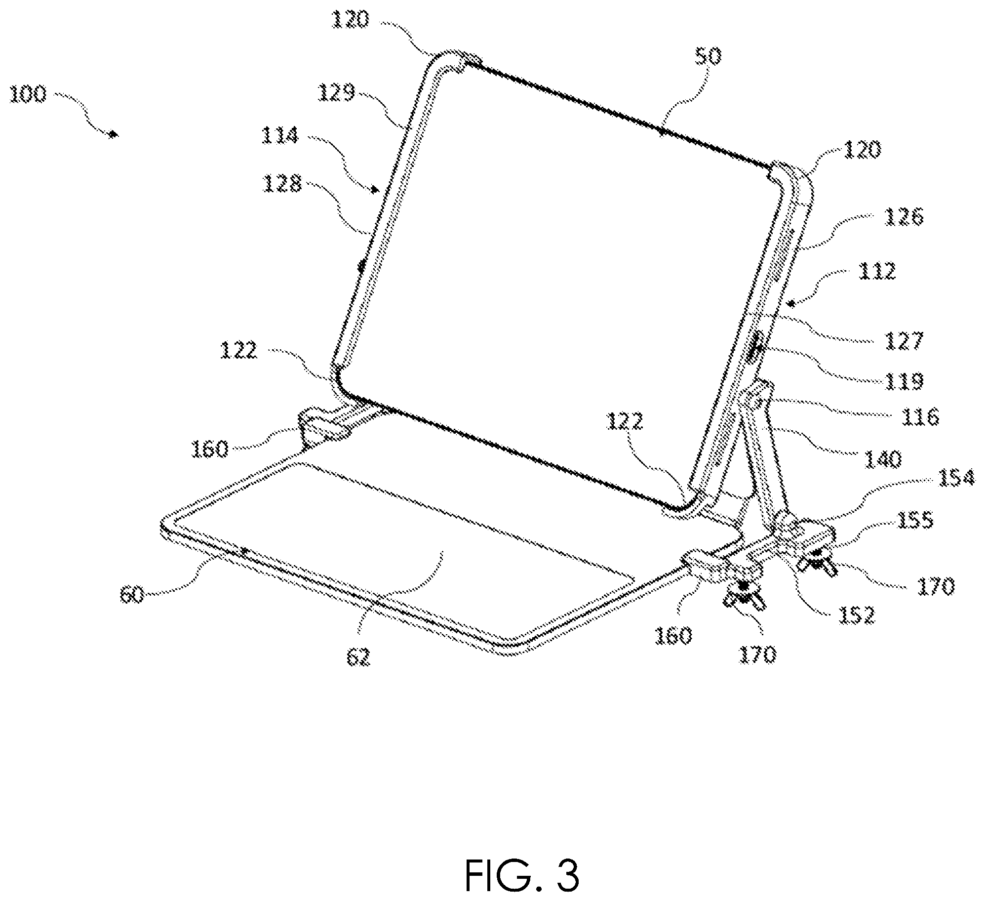 Patent US12134919 Figure 3 – Table top security apparatus for a portable electronic device