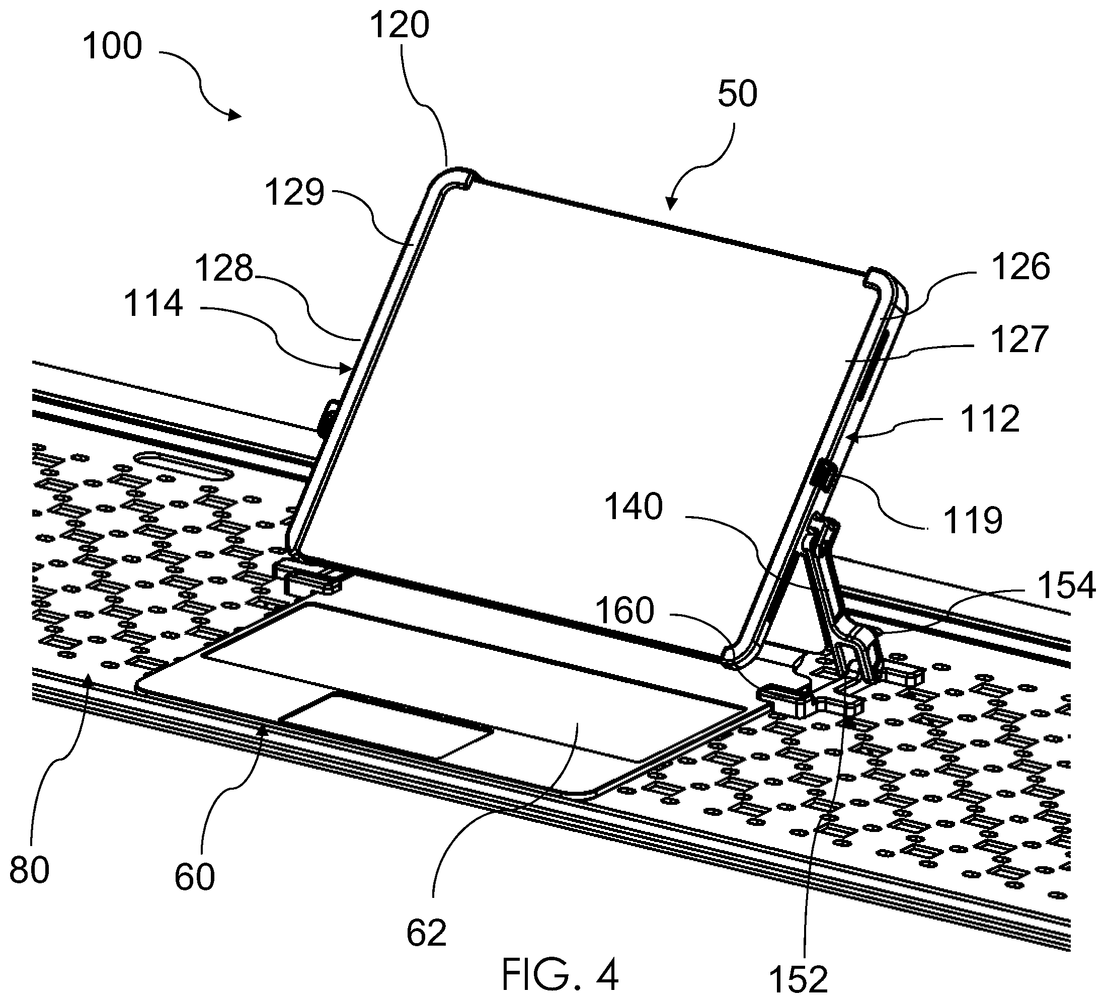 Patent US12134919 Figure 4 – Table top security apparatus for a portable electronic device