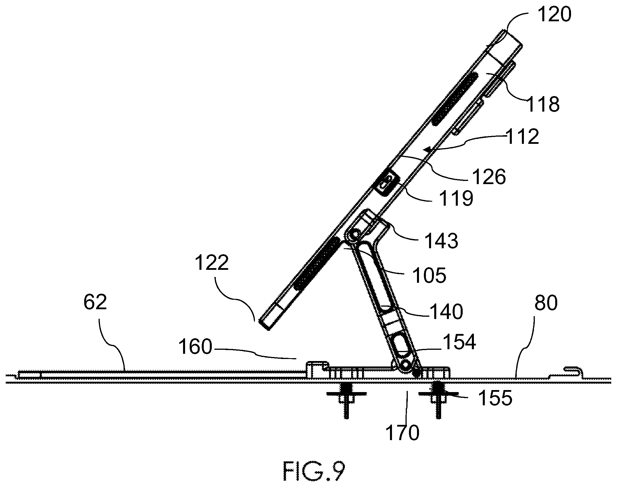 Patent US12134919 Figure 9 – Table top security apparatus for a portable electronic device