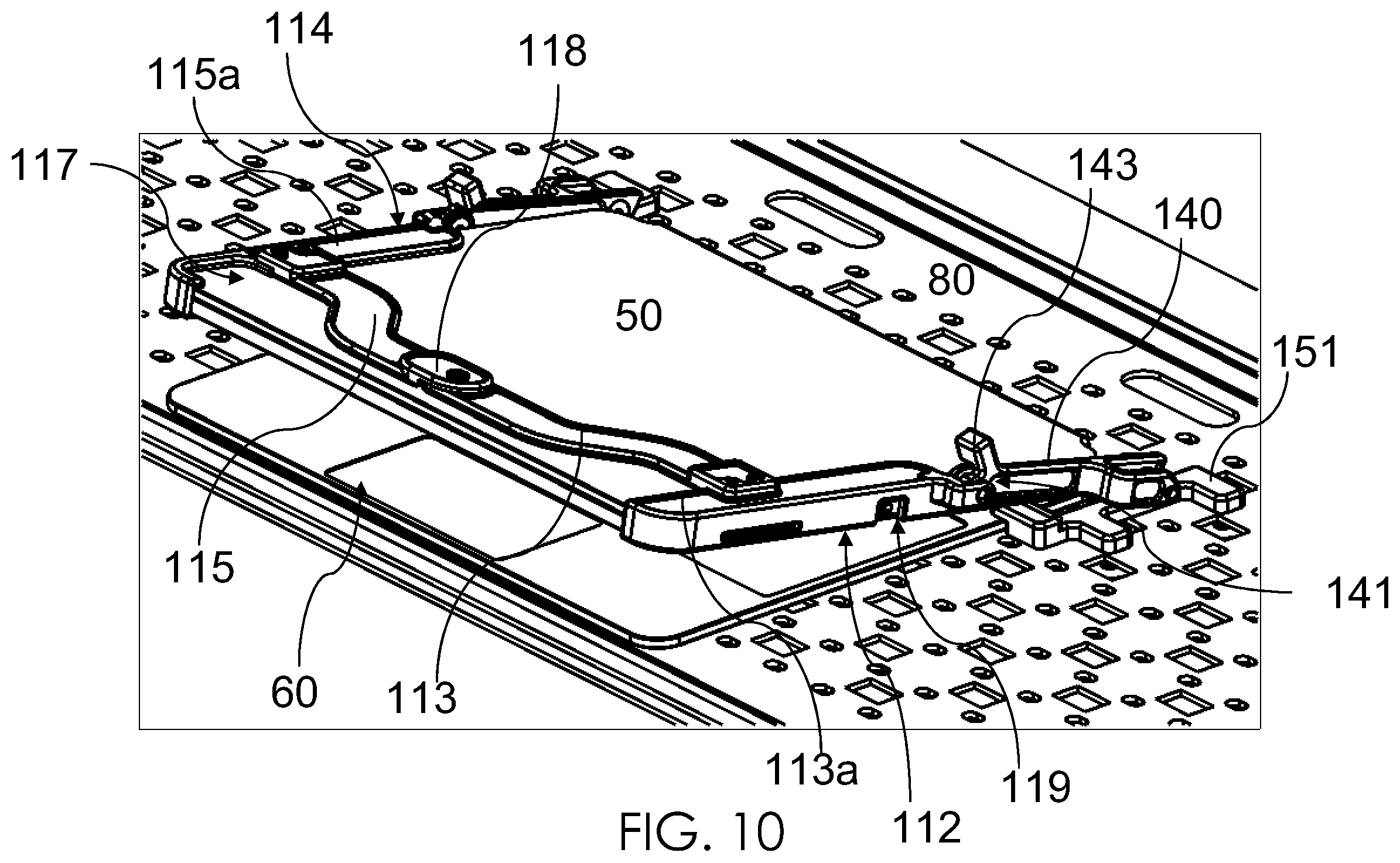 Patent US12134919 Figure 10 – Table top security apparatus for a portable electronic device
