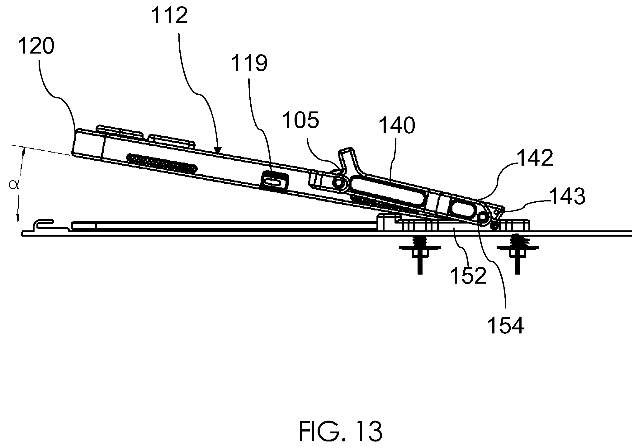 Patent US12134919 Figure 13 – Table top security apparatus for a portable electronic device