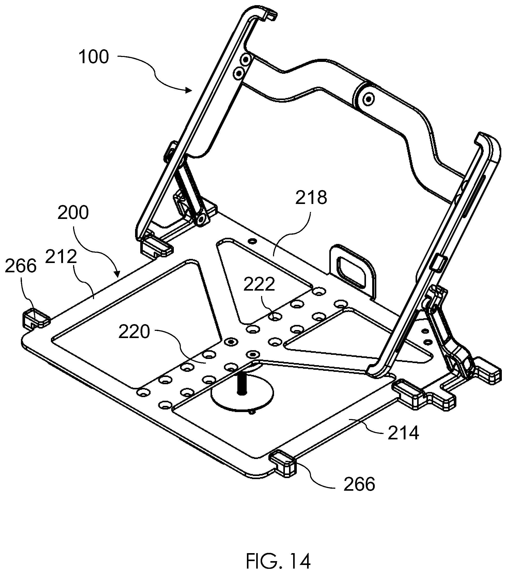 Patent US12134919 Figure 14 – Table top security apparatus for a portable electronic device
