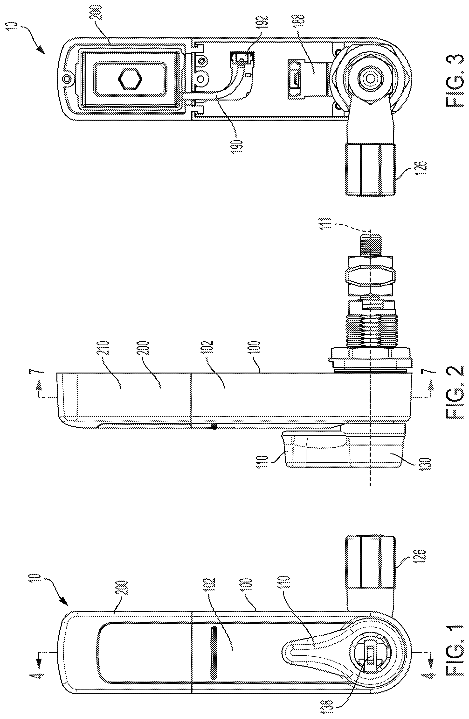 Patent US12134922 Figure 1 – Electromechanical handle locking cam latch with keyed mechanical override