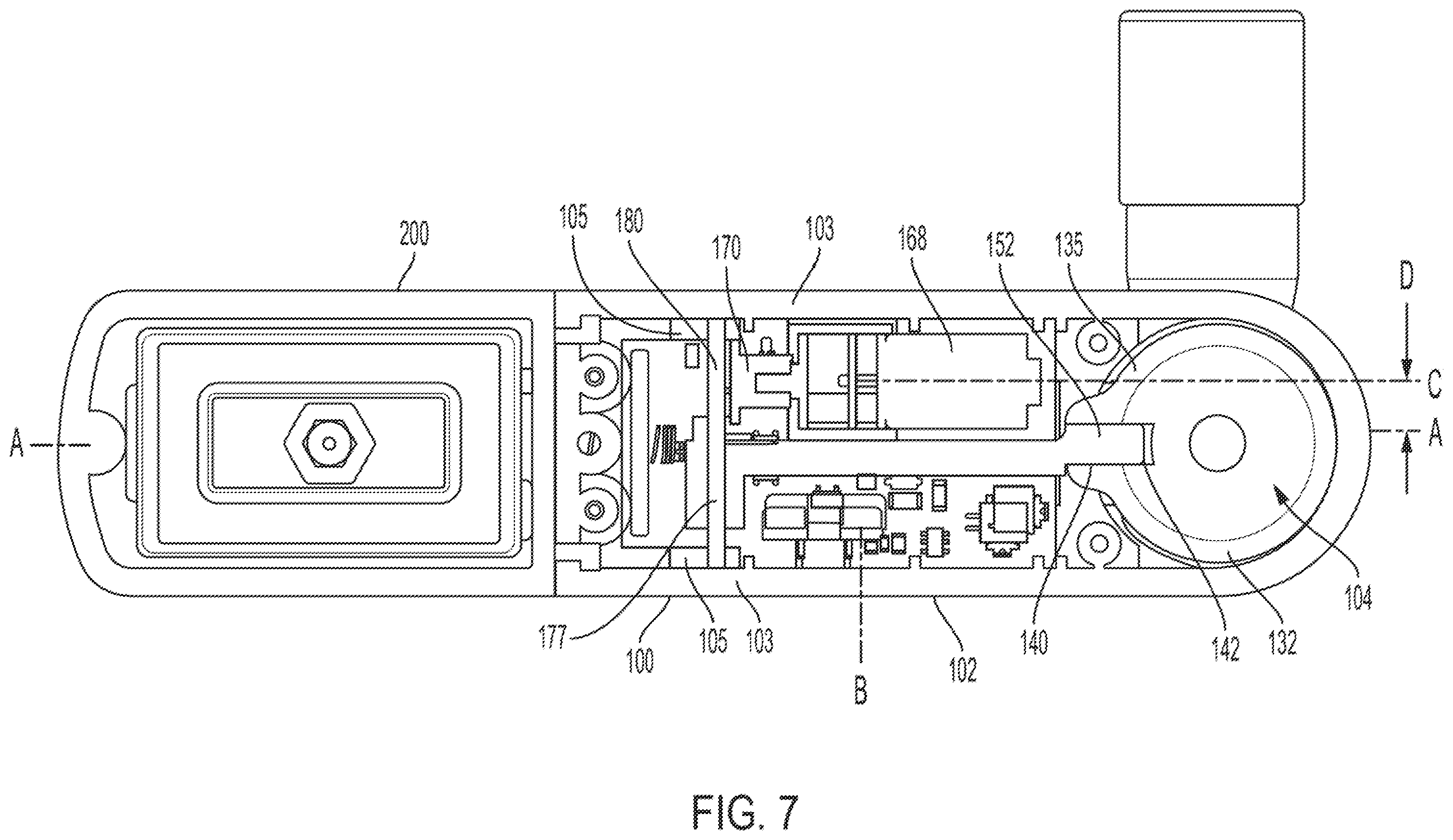 Patent US12134922 Figure 5 – Electromechanical handle locking cam latch with keyed mechanical override