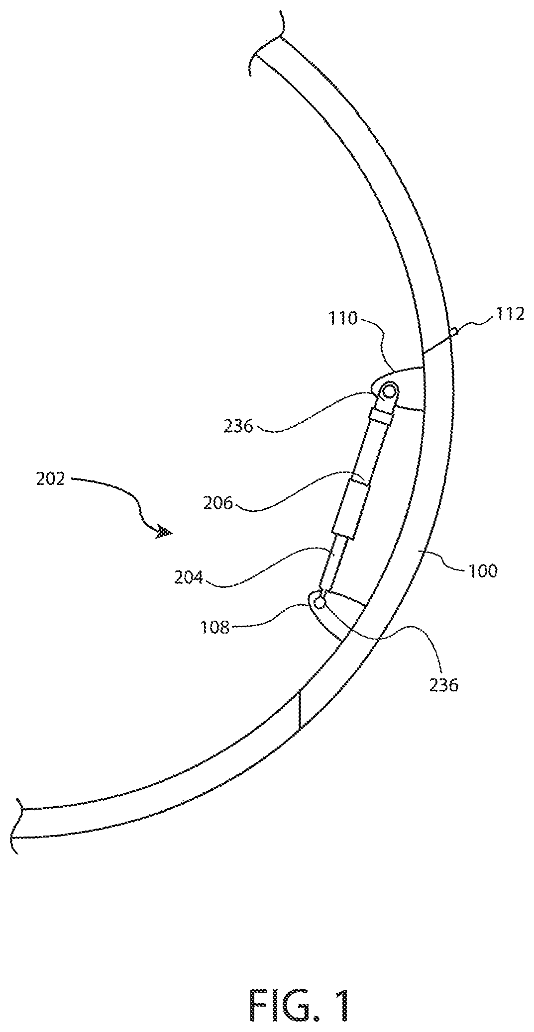 Patent US12134923 Figure 1 – Mechanically damped pull then lift hold open rod mechanism