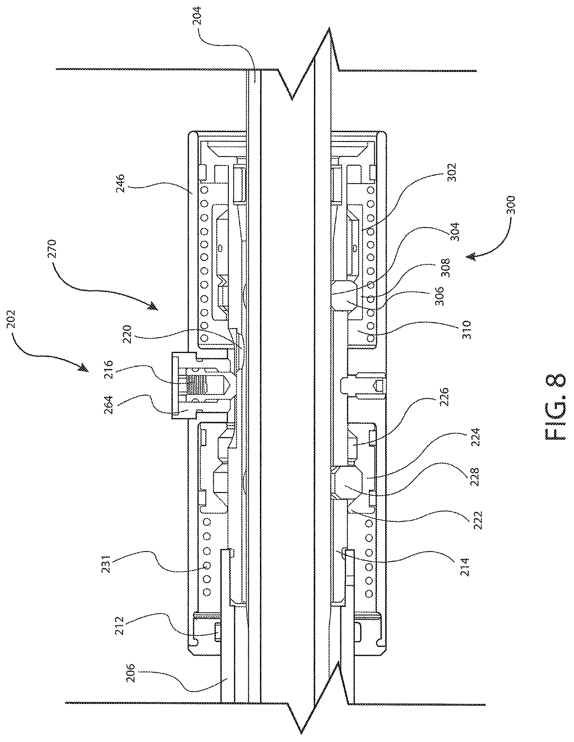 Patent US12134923 Figure 8 – Mechanically damped pull then lift hold open rod mechanism