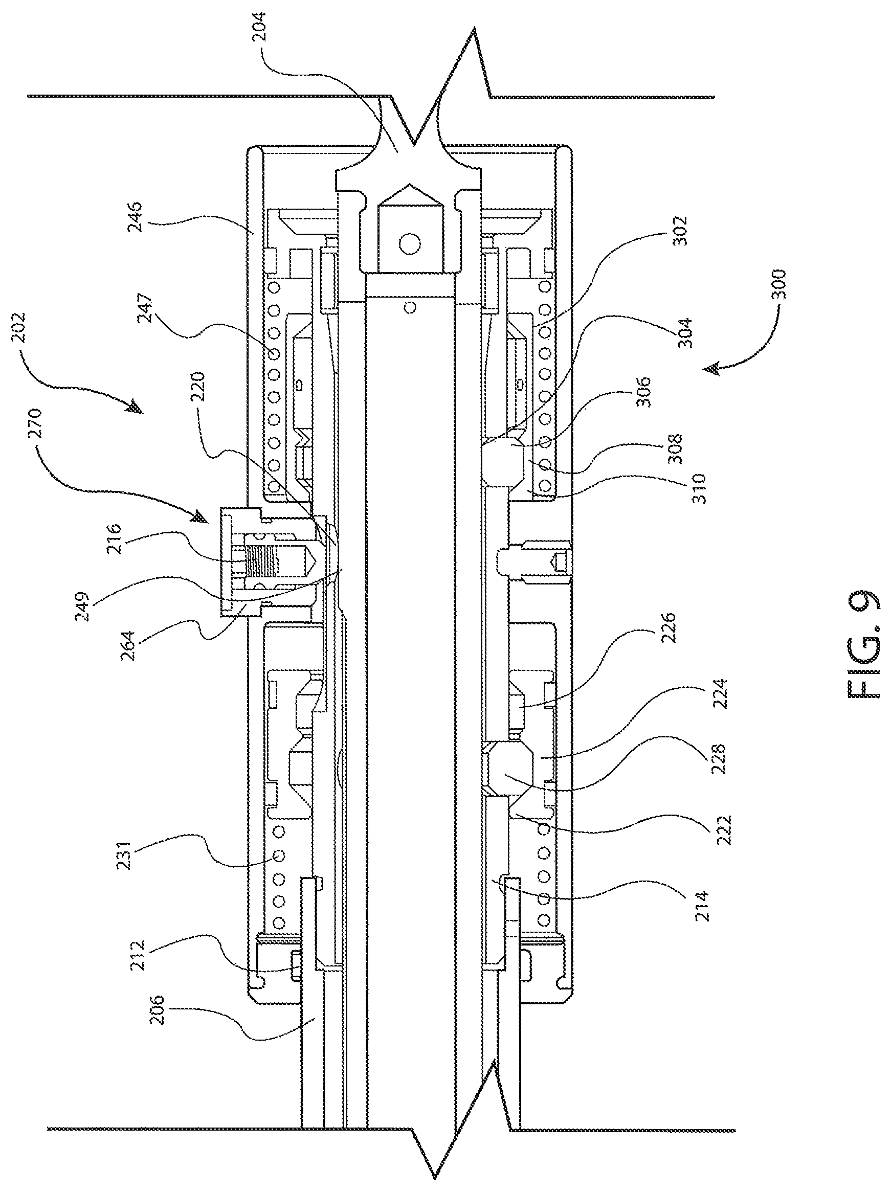Patent US12134923 Figure 9 – Mechanically damped pull then lift hold open rod mechanism