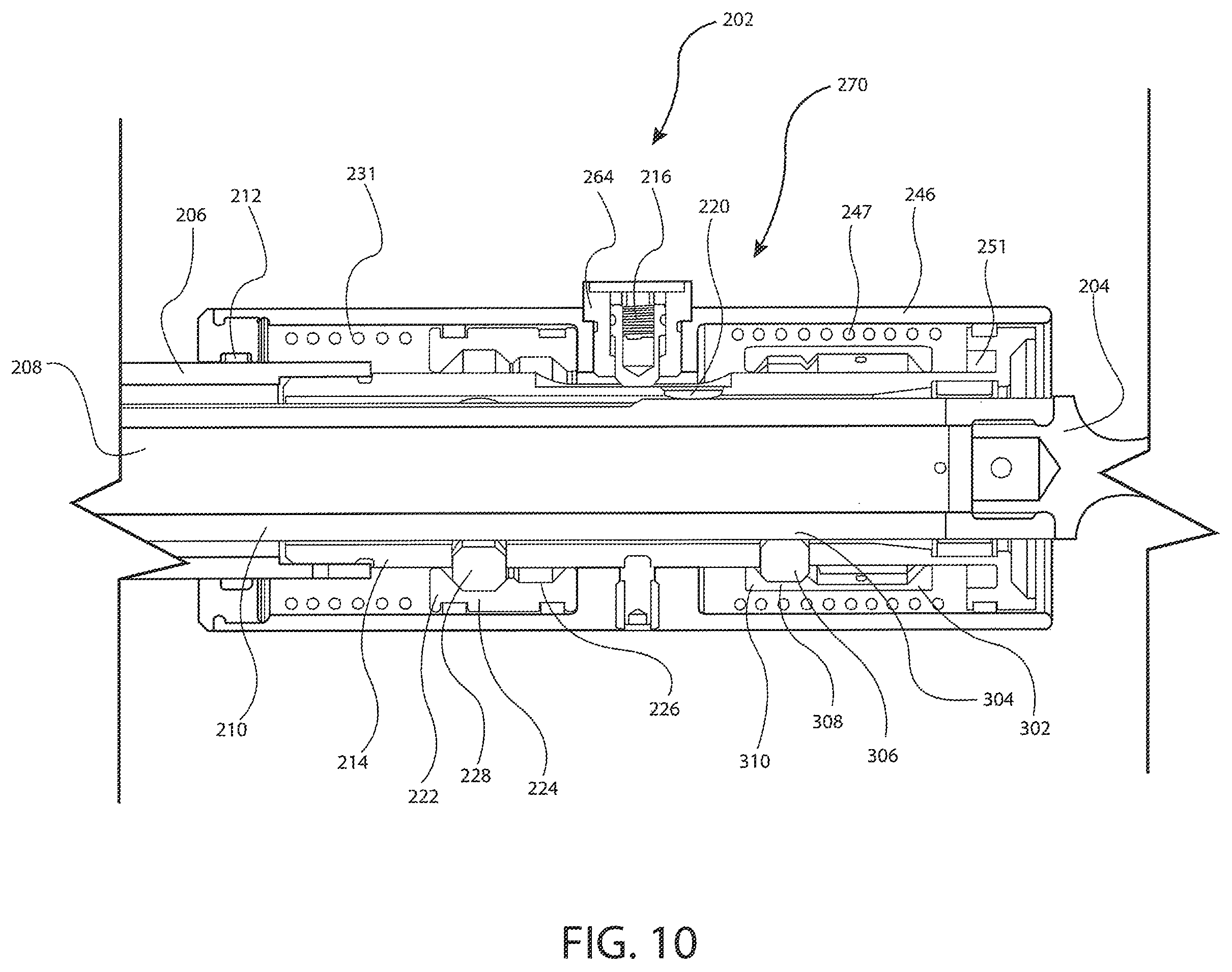 Patent US12134923 Figure 10 – Mechanically damped pull then lift hold open rod mechanism