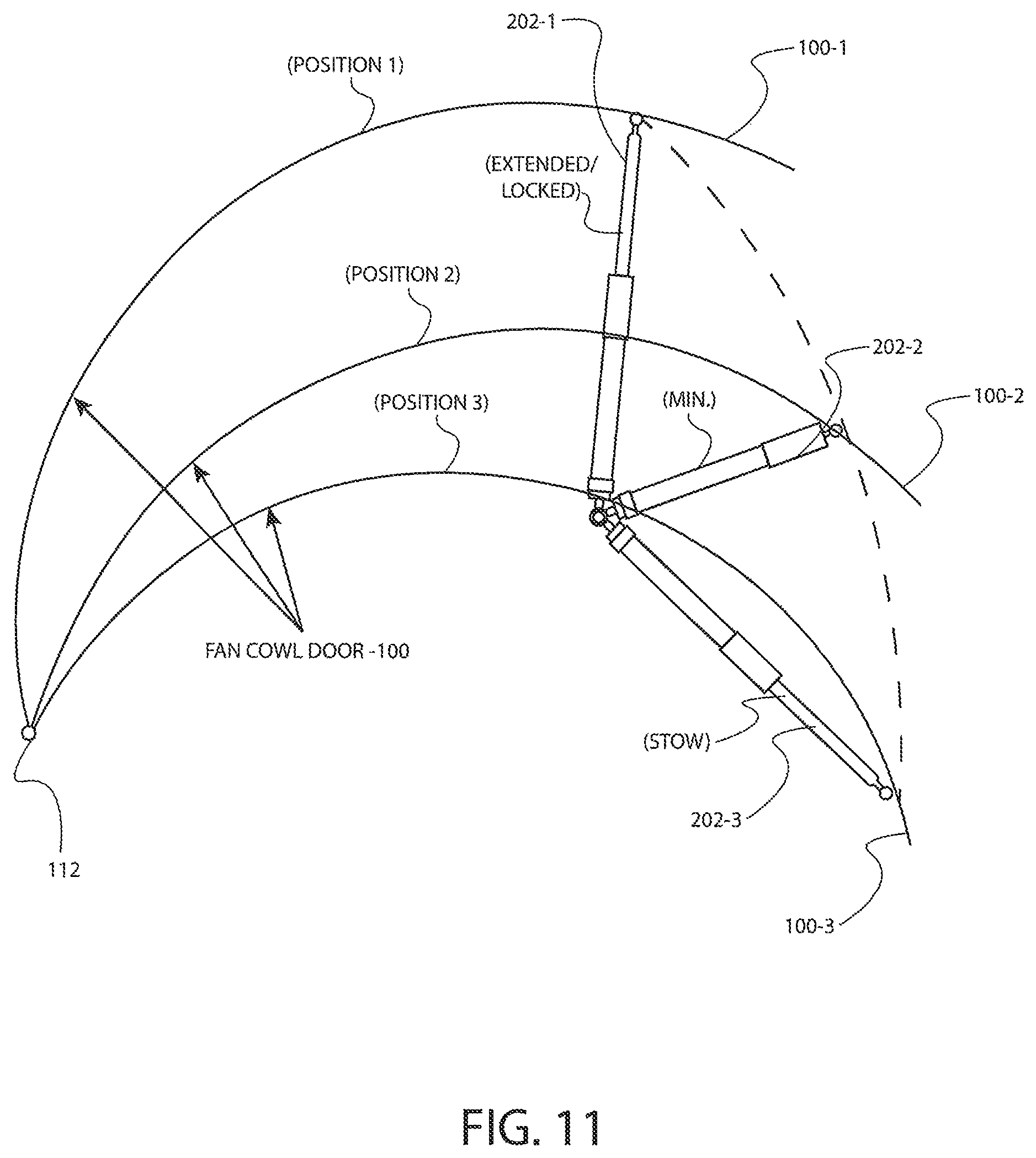 Patent US12134923 Figure 11 – Mechanically damped pull then lift hold open rod mechanism