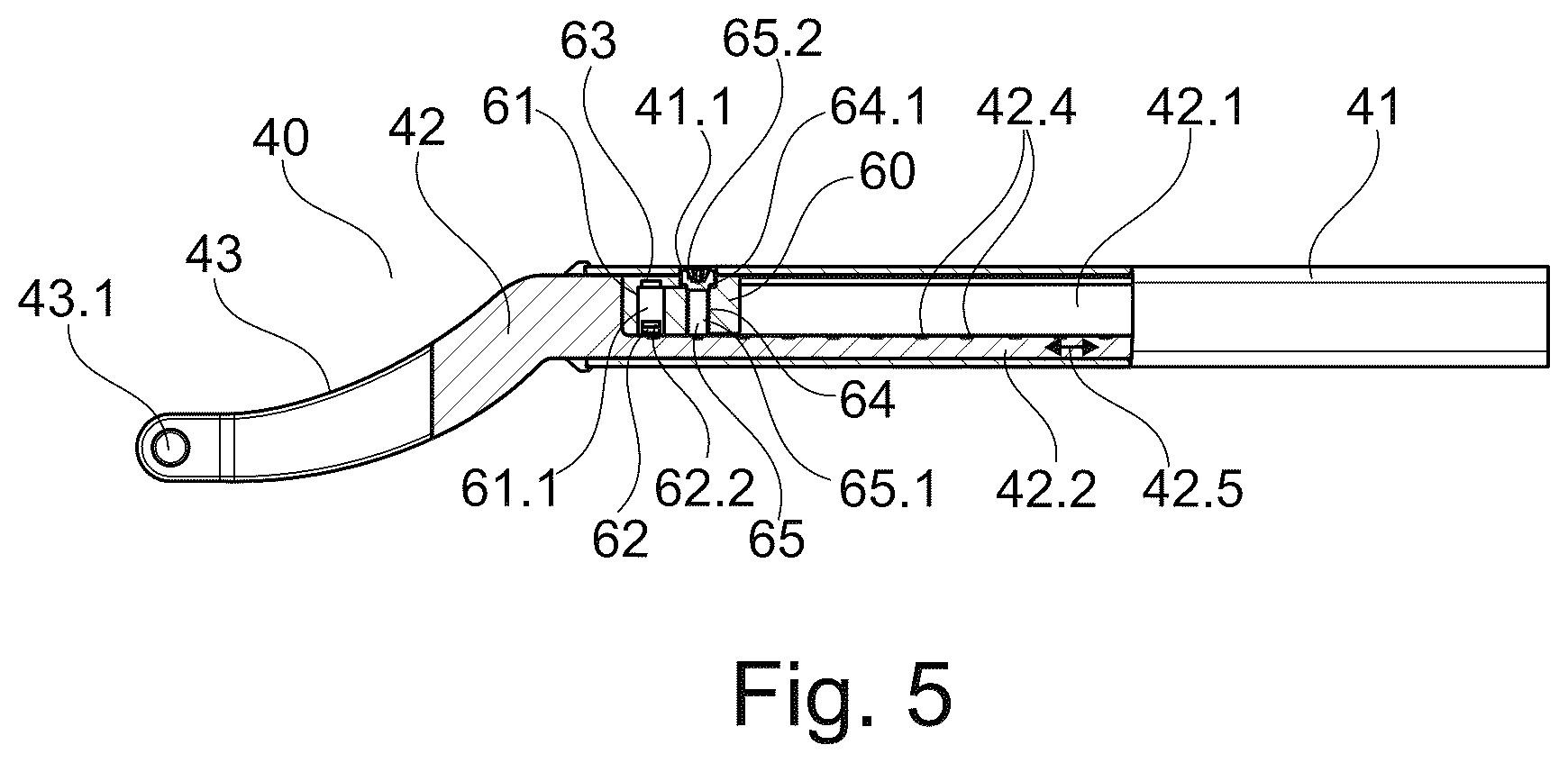 Patent US12134926 Figure 5 – Control arm having adjustable length
