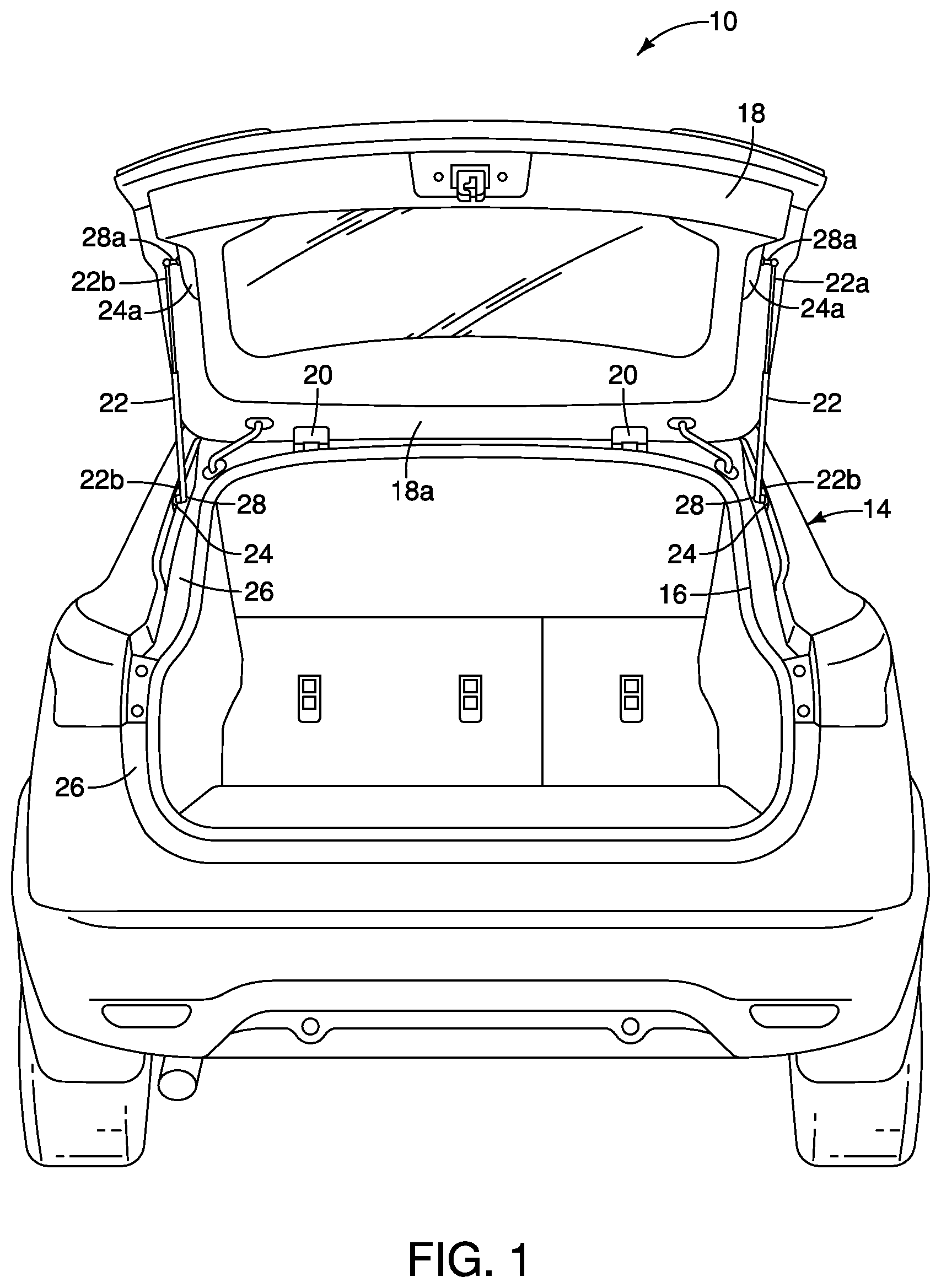 Patent US12134927 Figure 1 – Vehicle force measurement assembly
