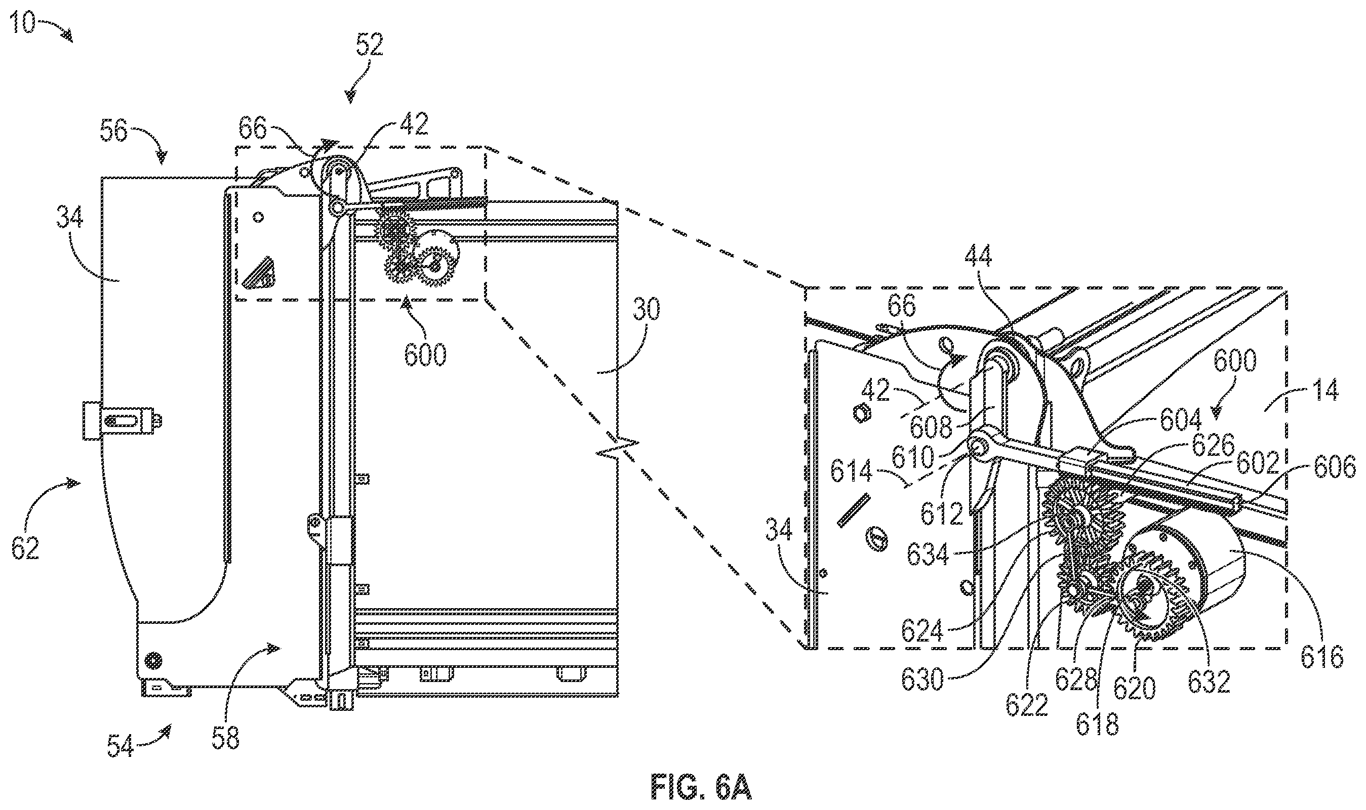 Patent US12134929 Figure 6 – Electric tailgate for electric refuse vehicle