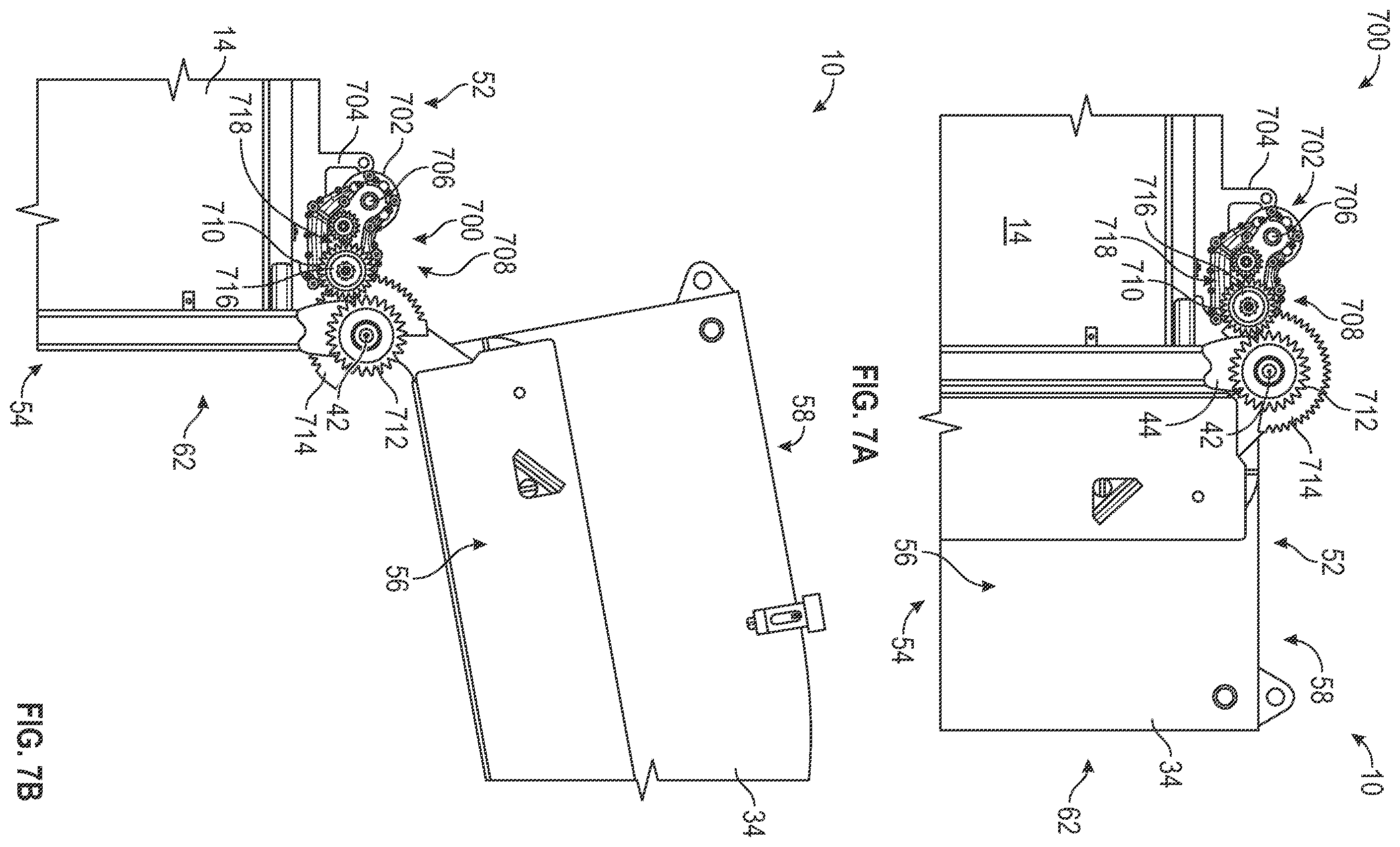 Patent US12134929 Figure 8 – Electric tailgate for electric refuse vehicle
