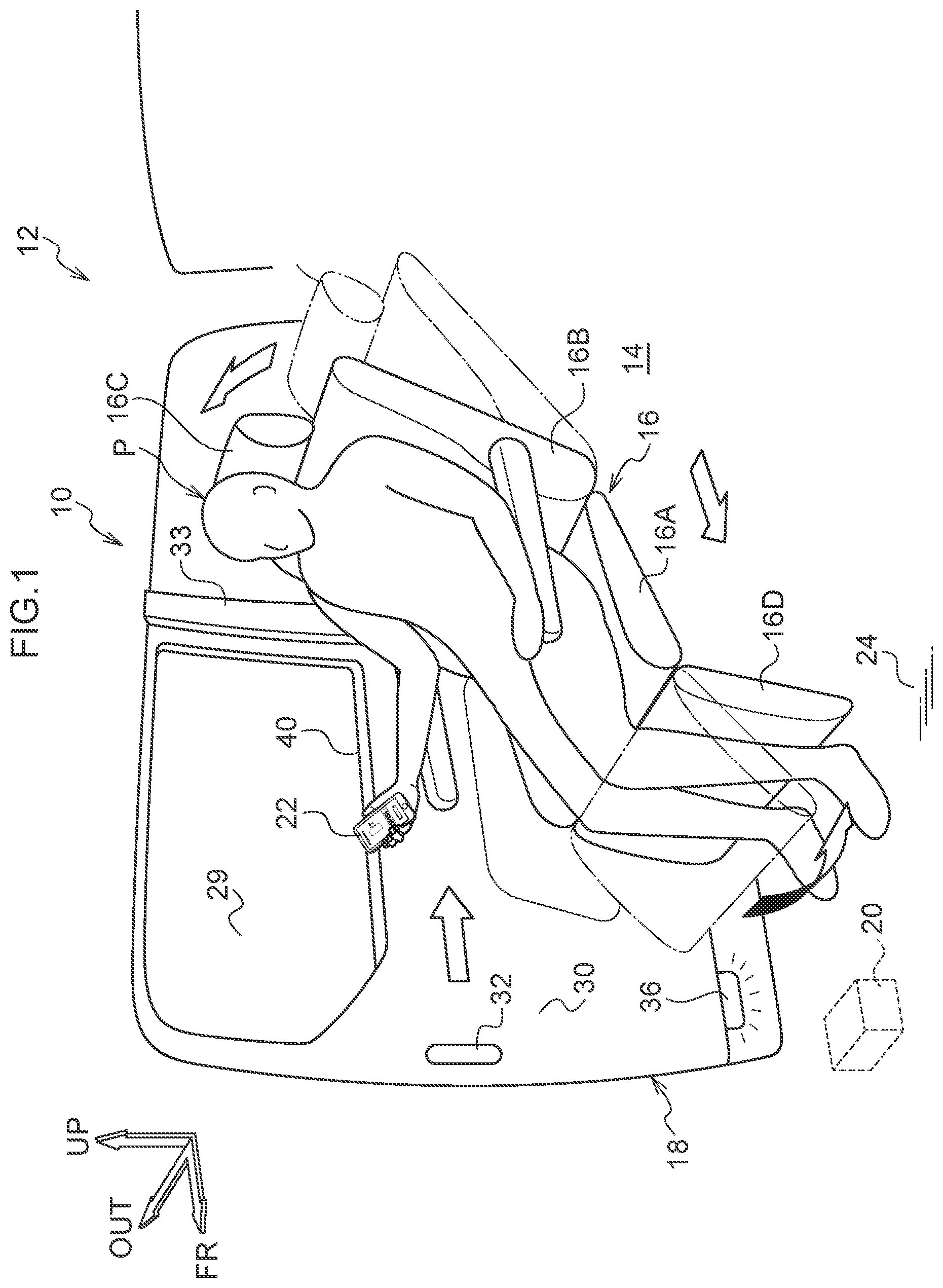 Patent US12134930 Figure 1 – Vehicle door opening/closing control system, vehicle door opening/closing method and recording medium recorded with door opening/closing program