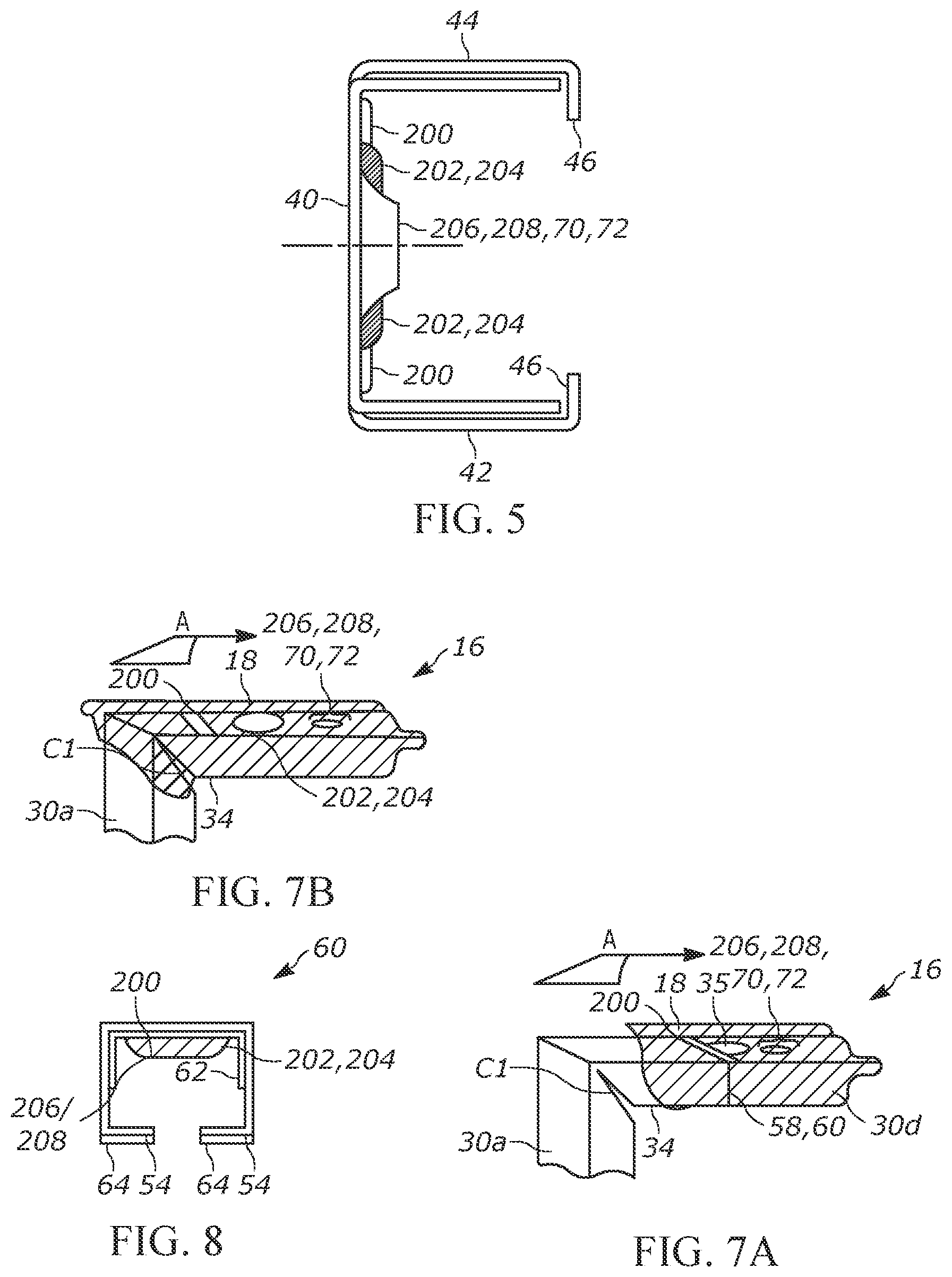 Patent US12134931 Figure 8 – Spacer frame with rising locking member