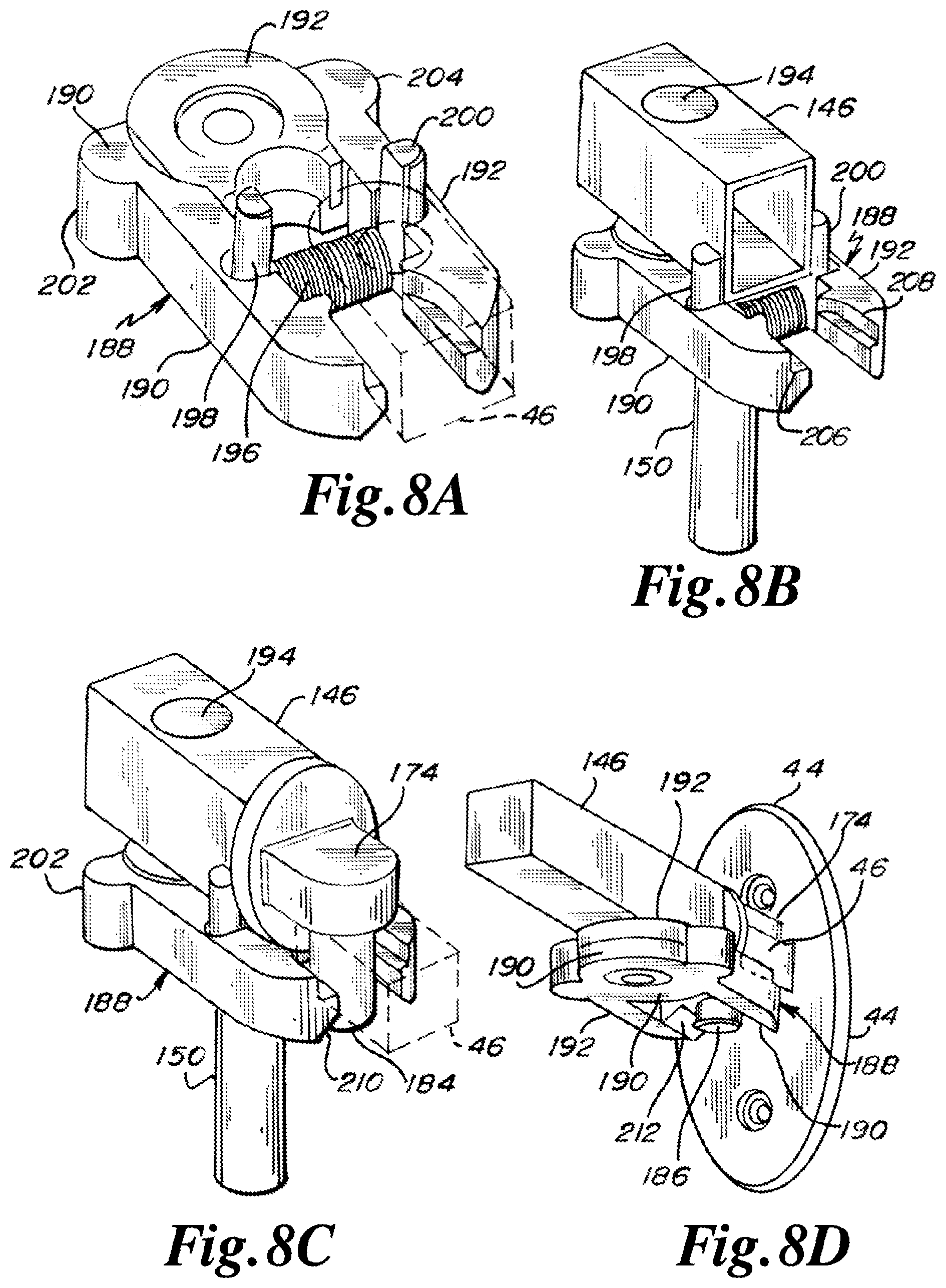 Patent US12134934 Figure 8 – Gate having four pins and stairway post adapter