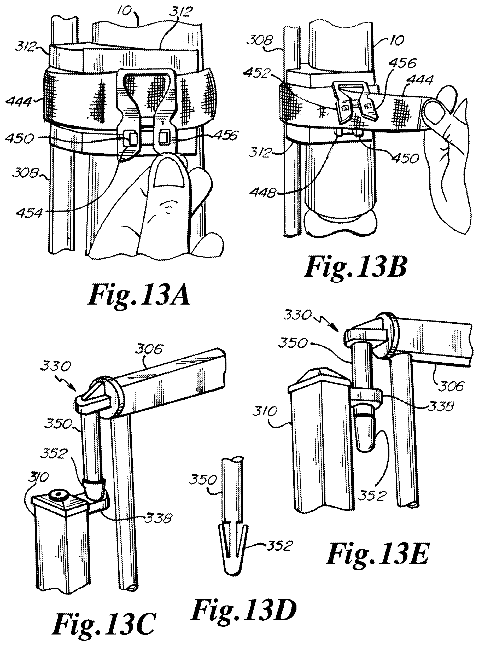 Patent US12134934 Figure 13 – Gate having four pins and stairway post adapter