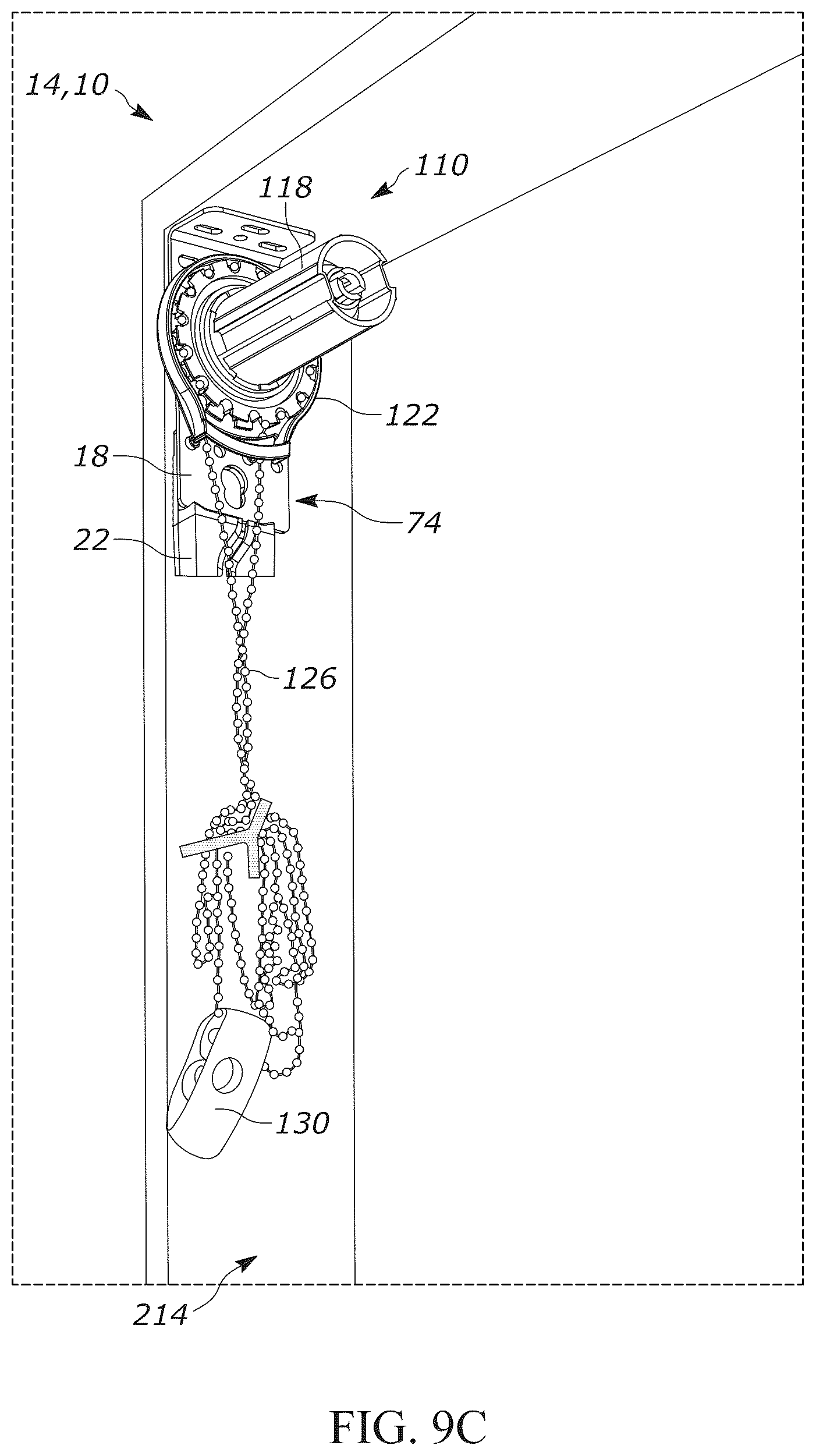 Patent US12134935 Figure 12 – Center drop shade mount
