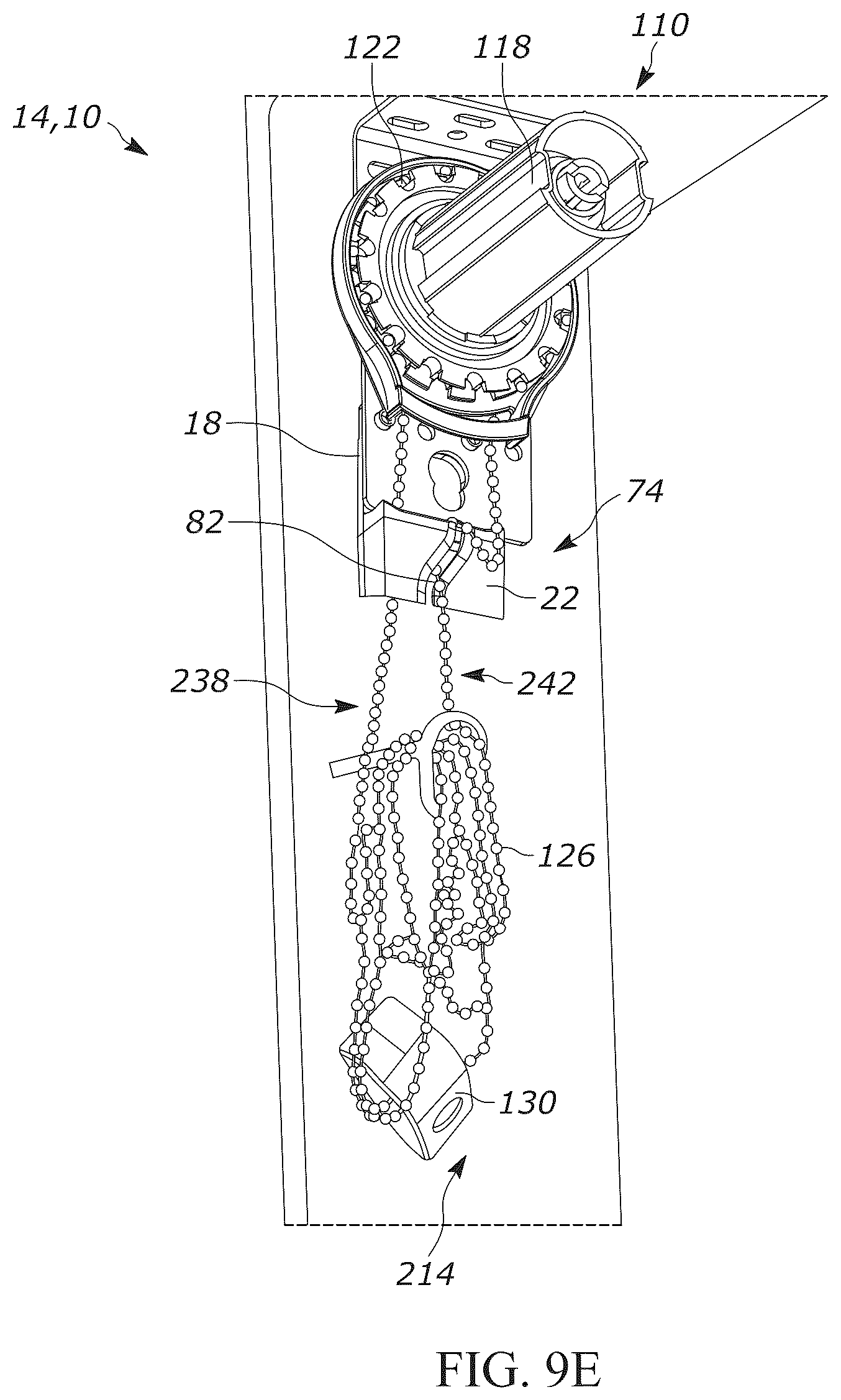 Patent US12134935 Figure 14 – Center drop shade mount