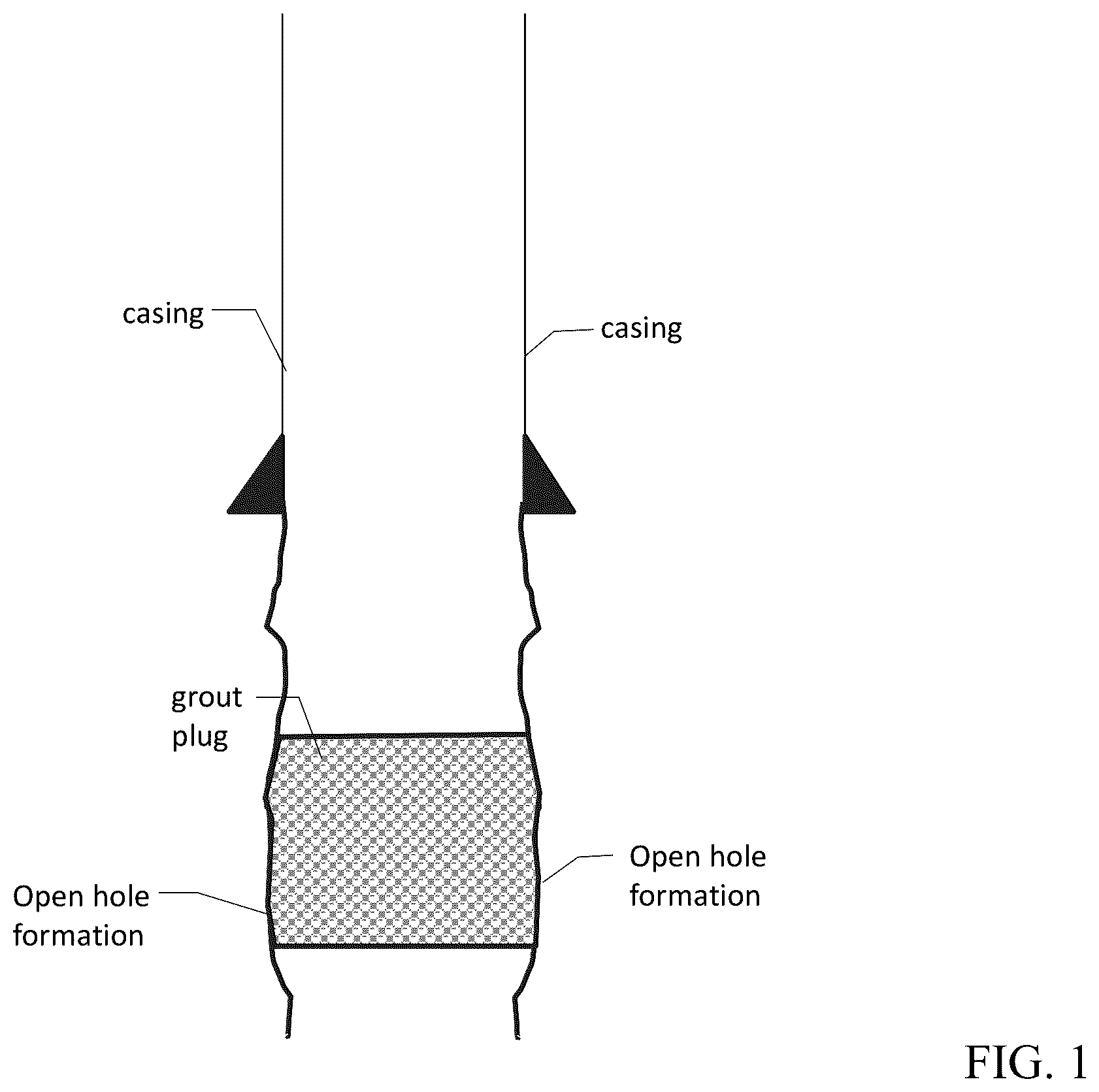 Patent US12134950 Figure 1 – Deployment methods for expandable polymer grout for plug and abandonment applications
