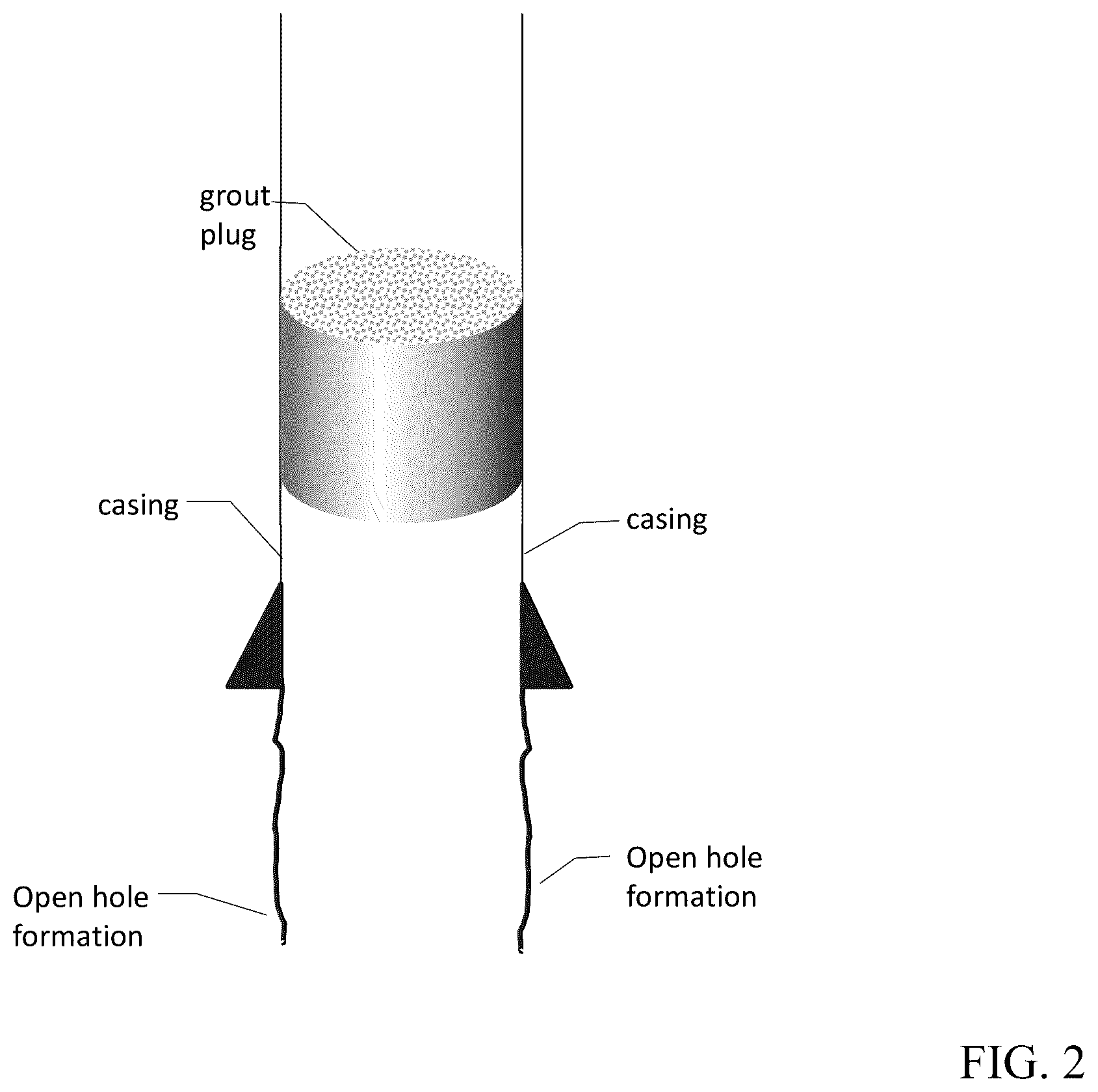 Patent US12134950 Figure 2 – Deployment methods for expandable polymer grout for plug and abandonment applications