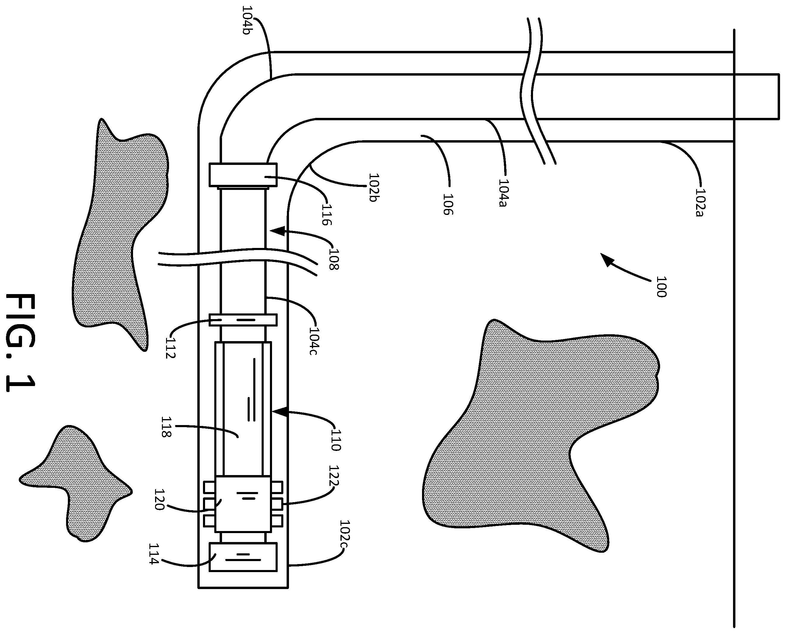 Patent US12134951 Figure 1 – System and method for lateral cementing operation