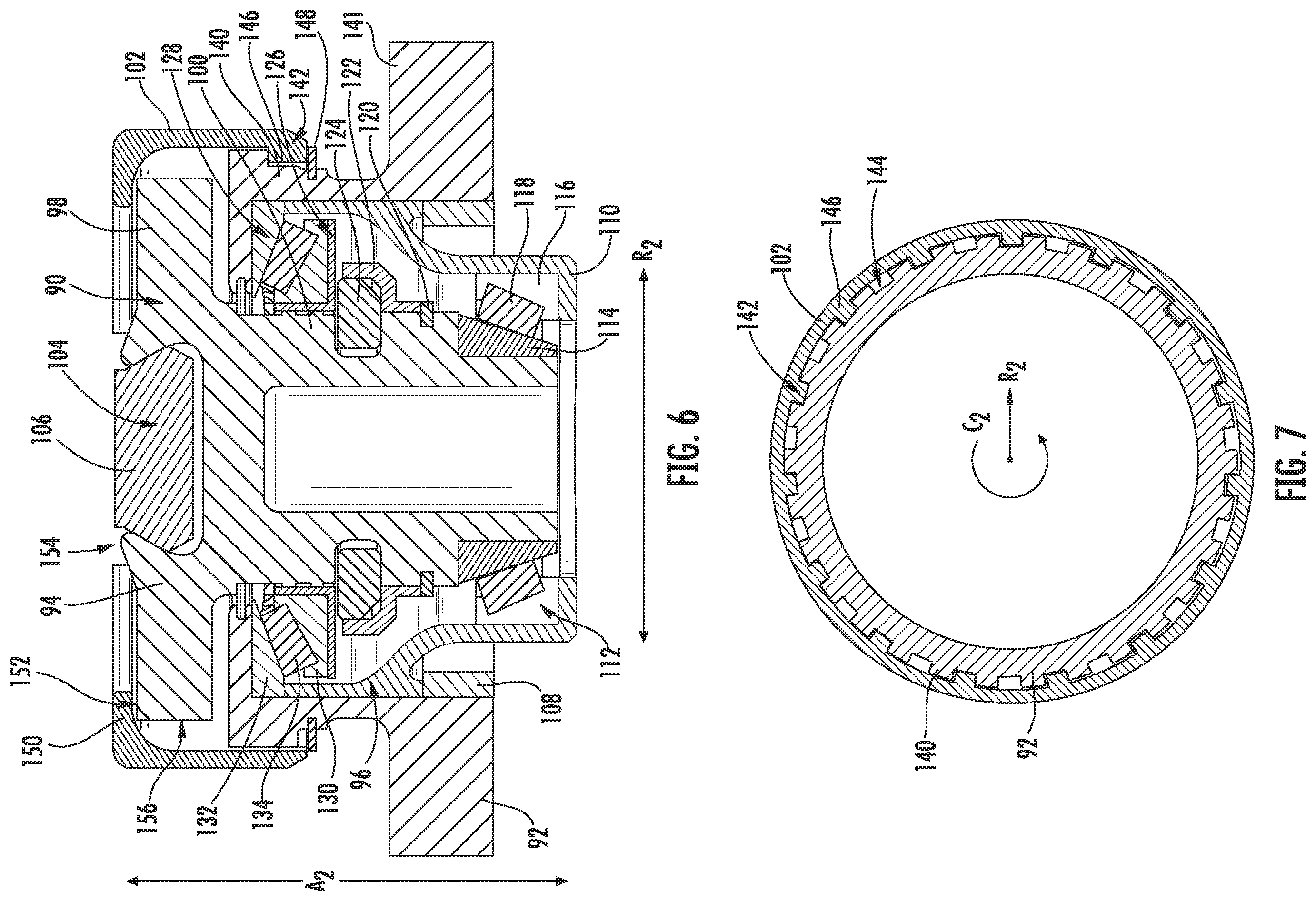 Patent US12134971 Figure 5 – Trunnion retention for a turbine engine