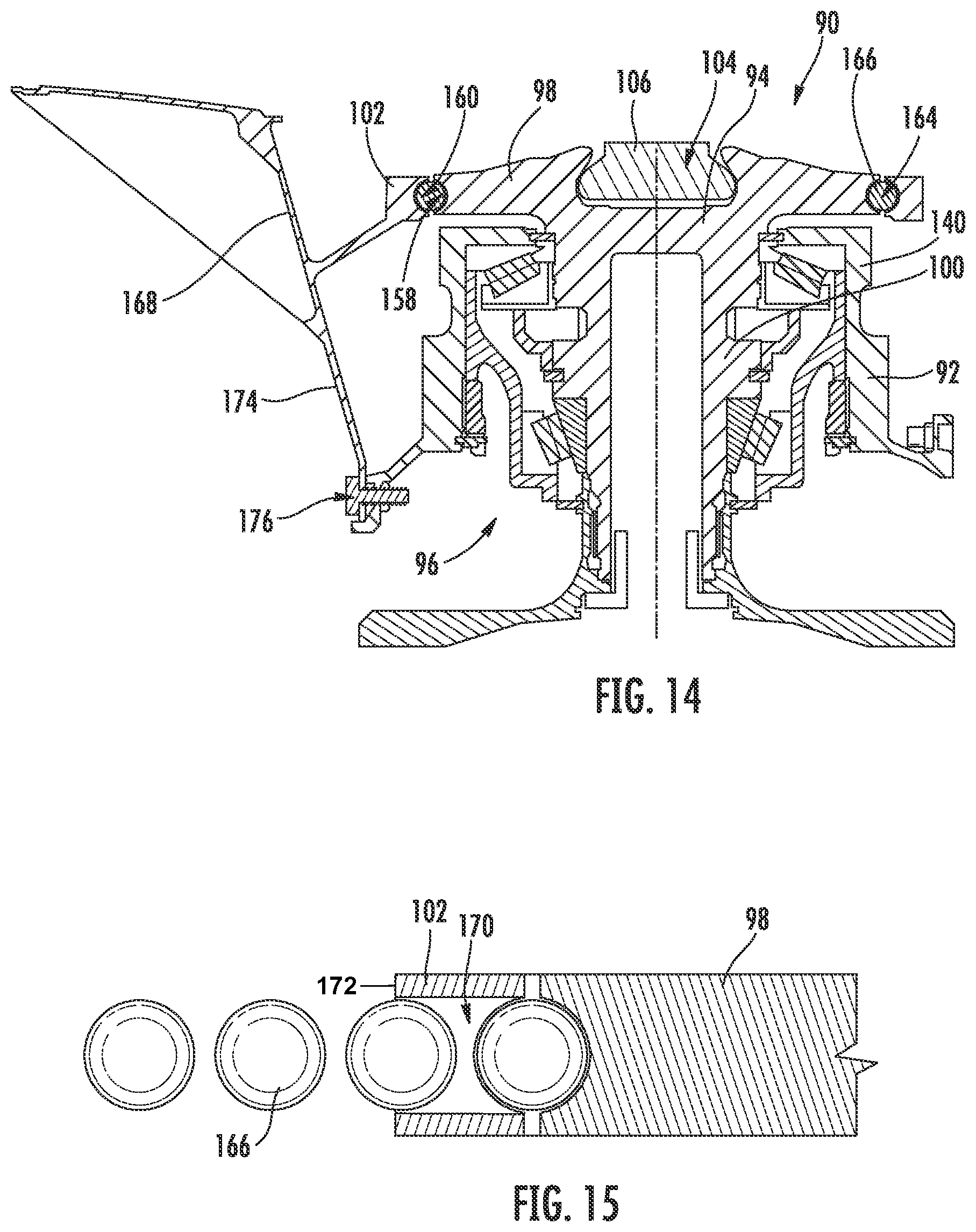Patent US12134971 Figure 9 – Trunnion retention for a turbine engine