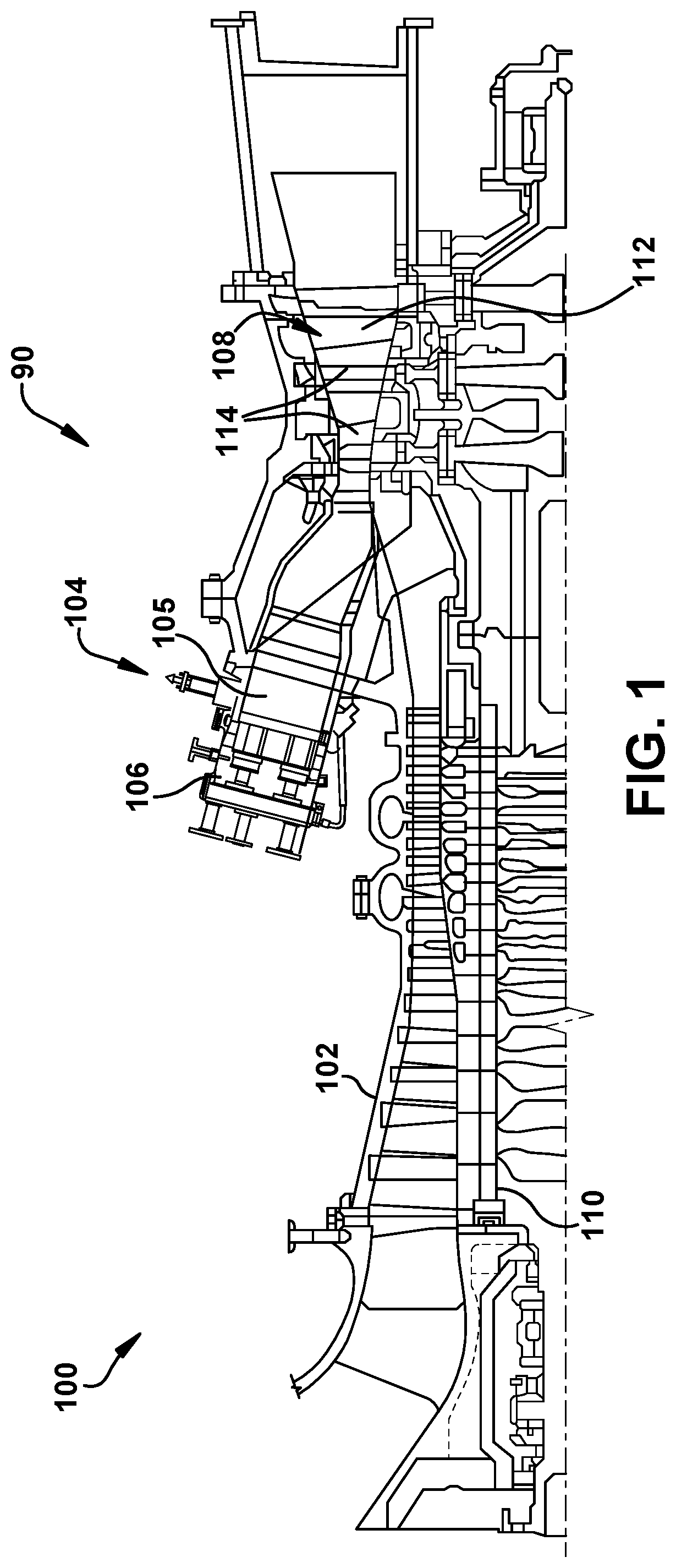 Patent US12134972 Figure 1 – Damper element with spring-suspended bearing member for vibration dampening system for turbine blade