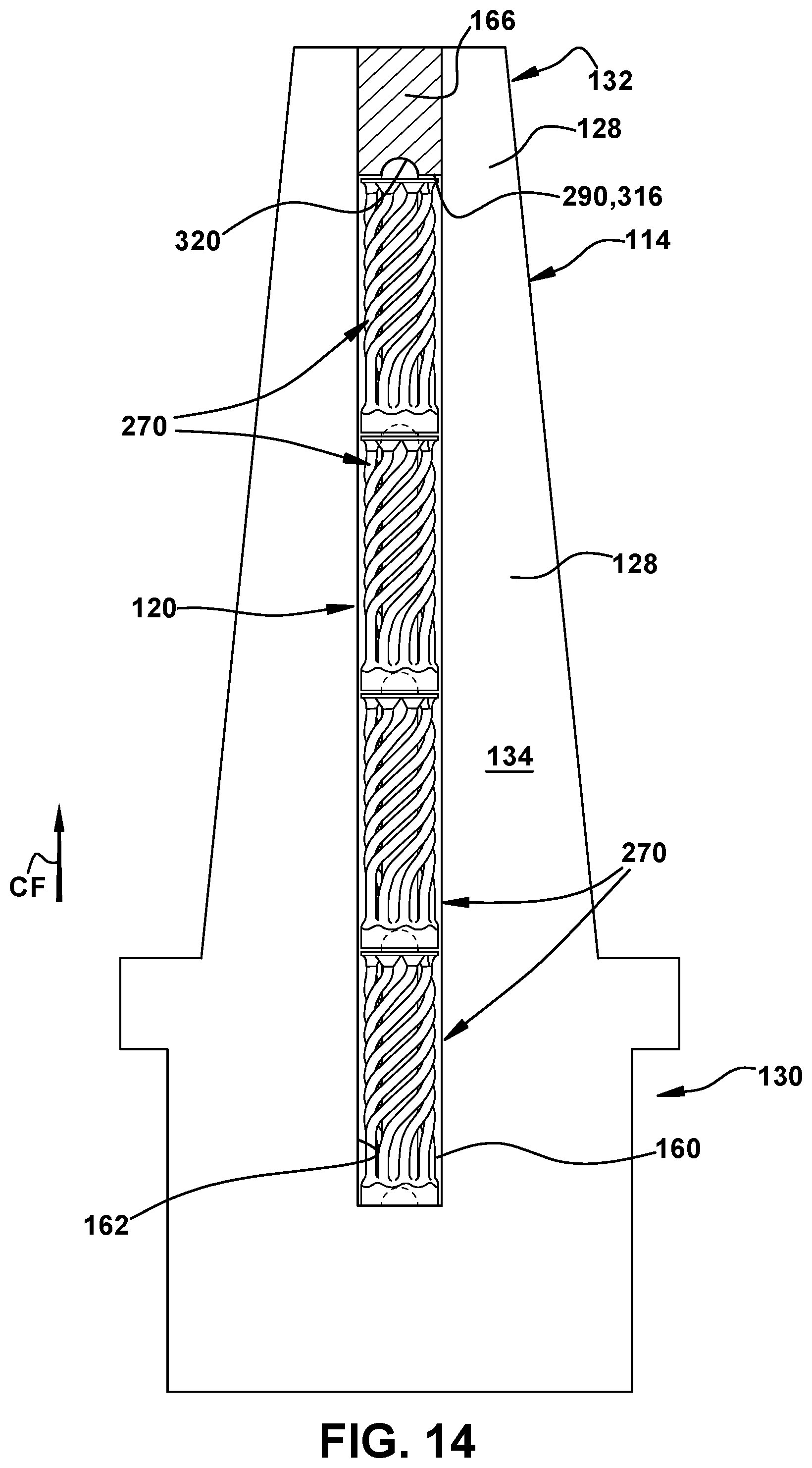 Patent US12134972 Figure 12 – Damper element with spring-suspended bearing member for vibration dampening system for turbine blade