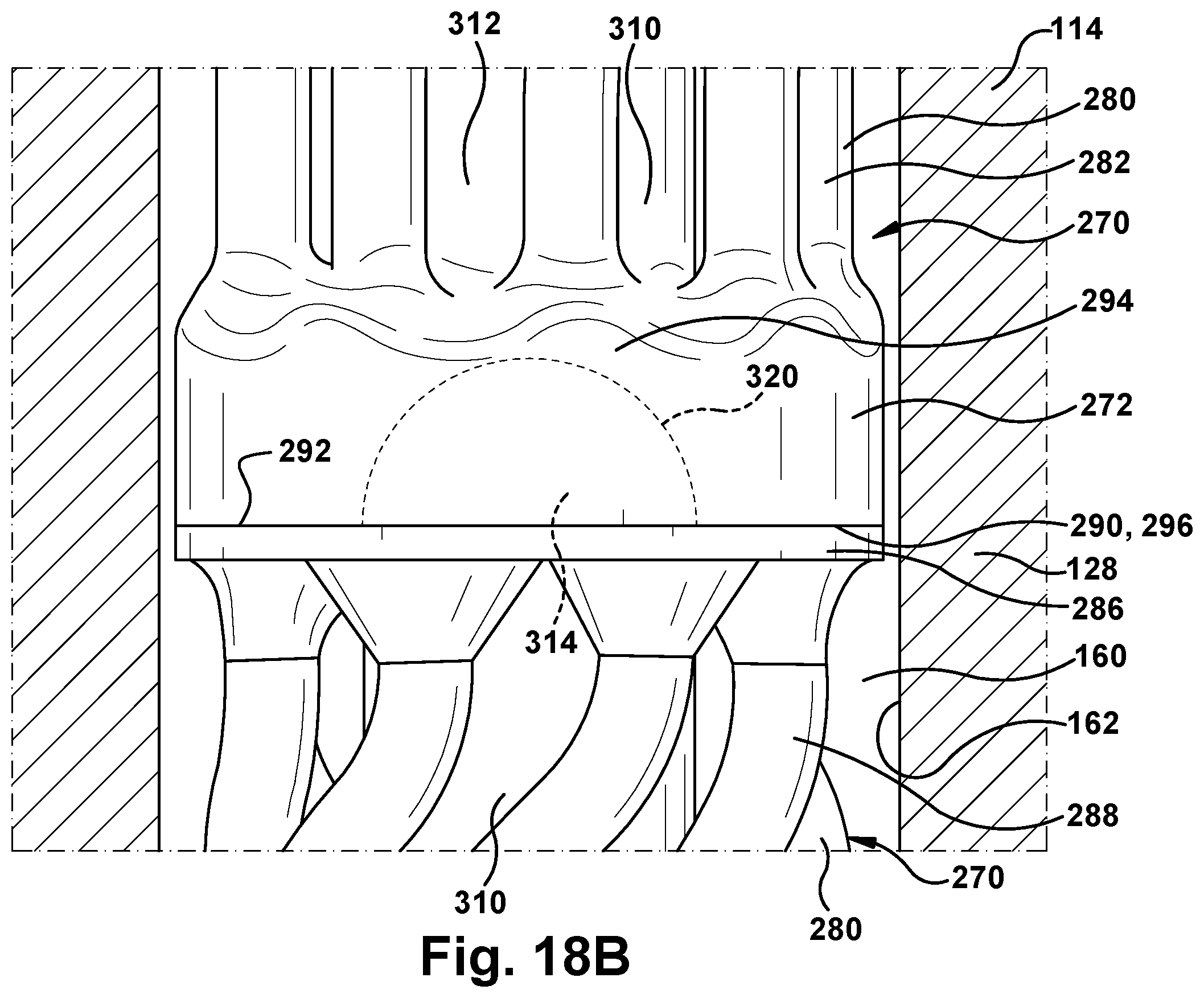 Patent US12134972 Figure 18 – Damper element with spring-suspended bearing member for vibration dampening system for turbine blade
