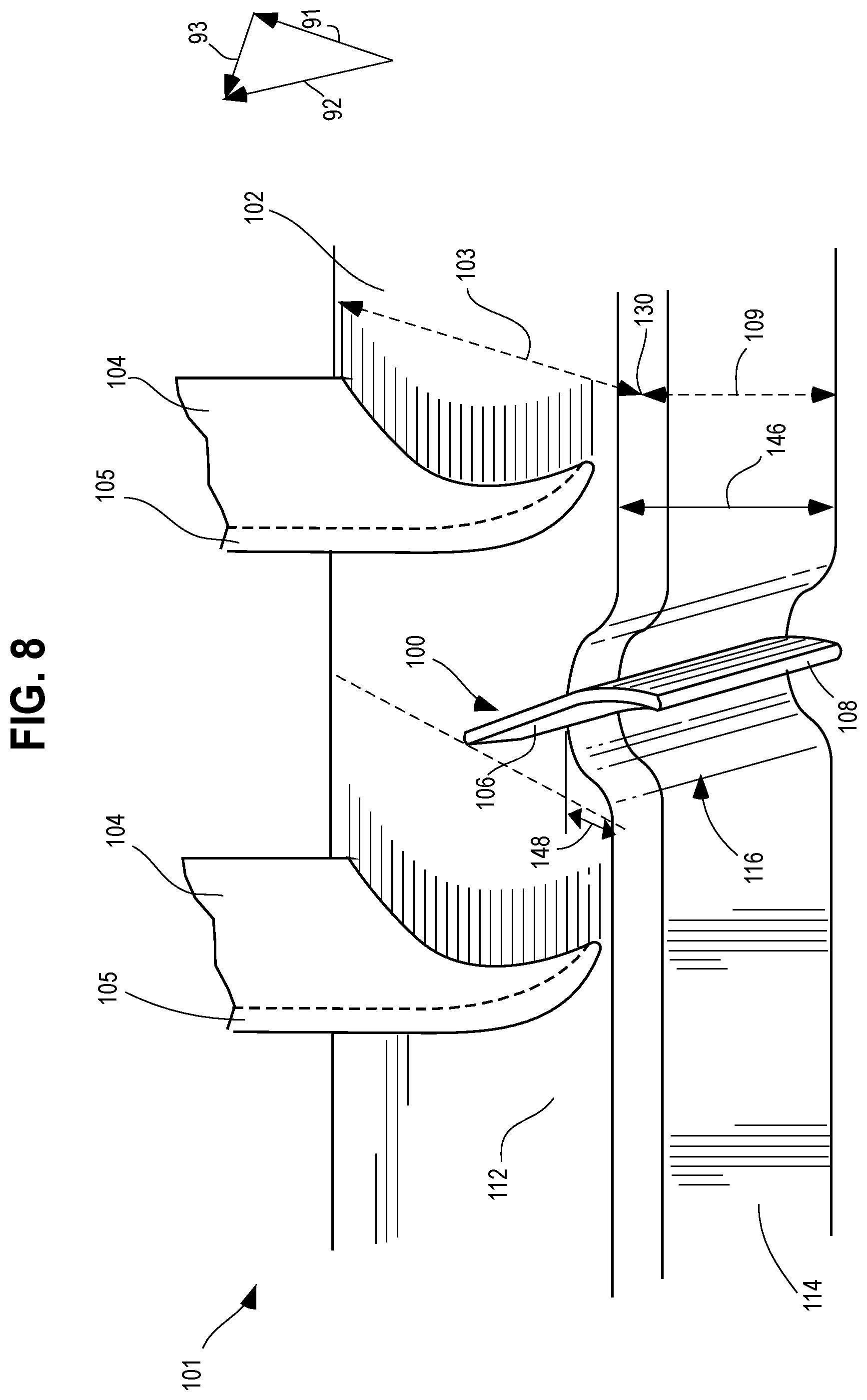 Patent US12134974 Figure 12 – Core air leakage redirection structures for aircraft engines