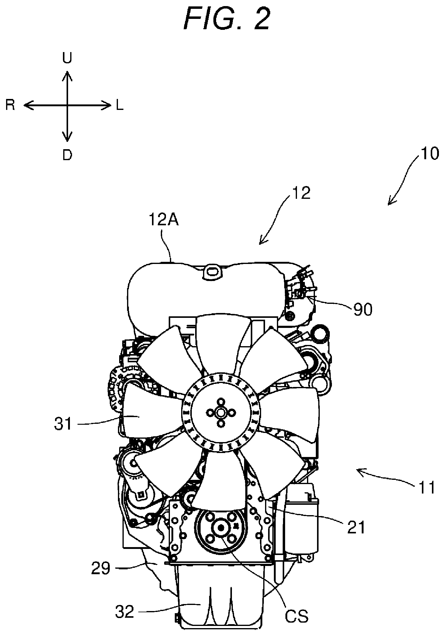 Patent US12134978 Figure 2 – Aftertreatment device and engine