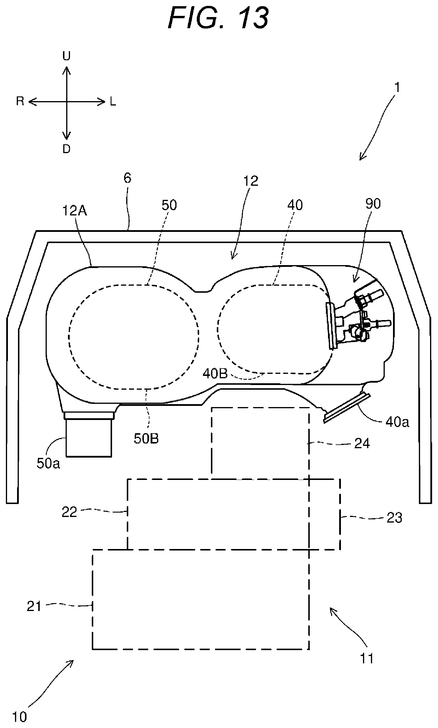 Patent US12134978 Figure 13 – Aftertreatment device and engine