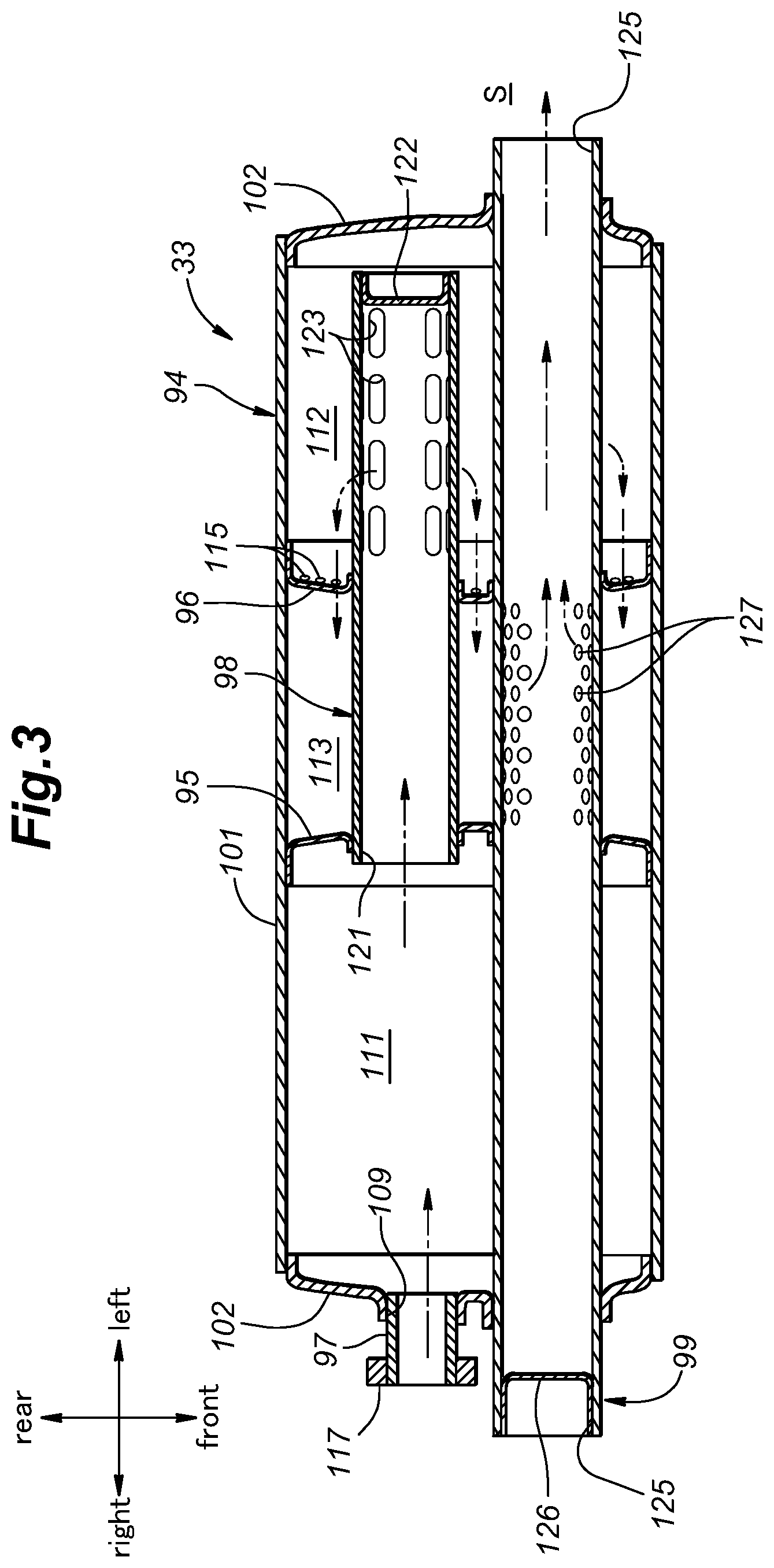 Patent US12134979 Figure 3 – V-type engine including catalyst extending in height direction of engine body and work machine including same