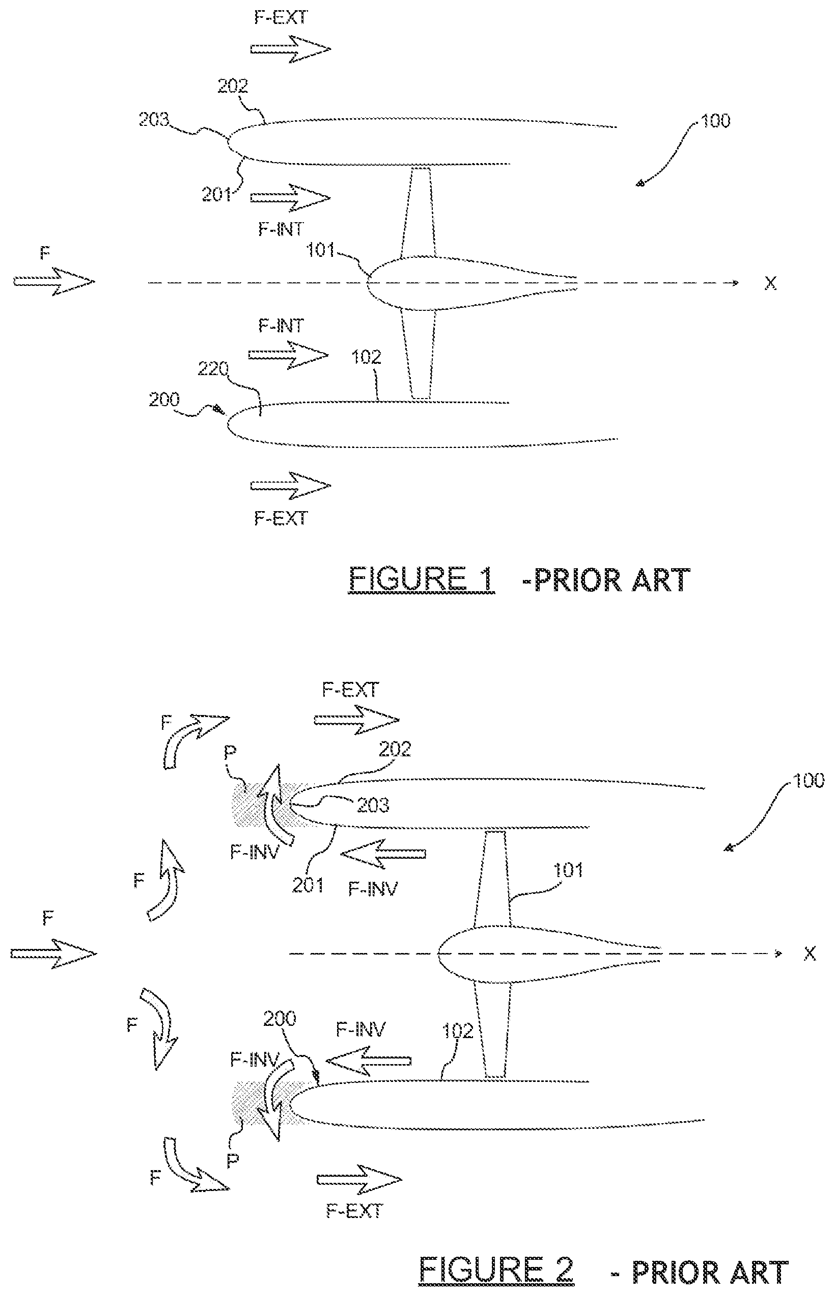 Patent US12134983 Figure 1 – Process for using an air input of a turboreactor nacelle comprising an air input lip which comprises a portion which can be moved to promote a thrust inversion phase