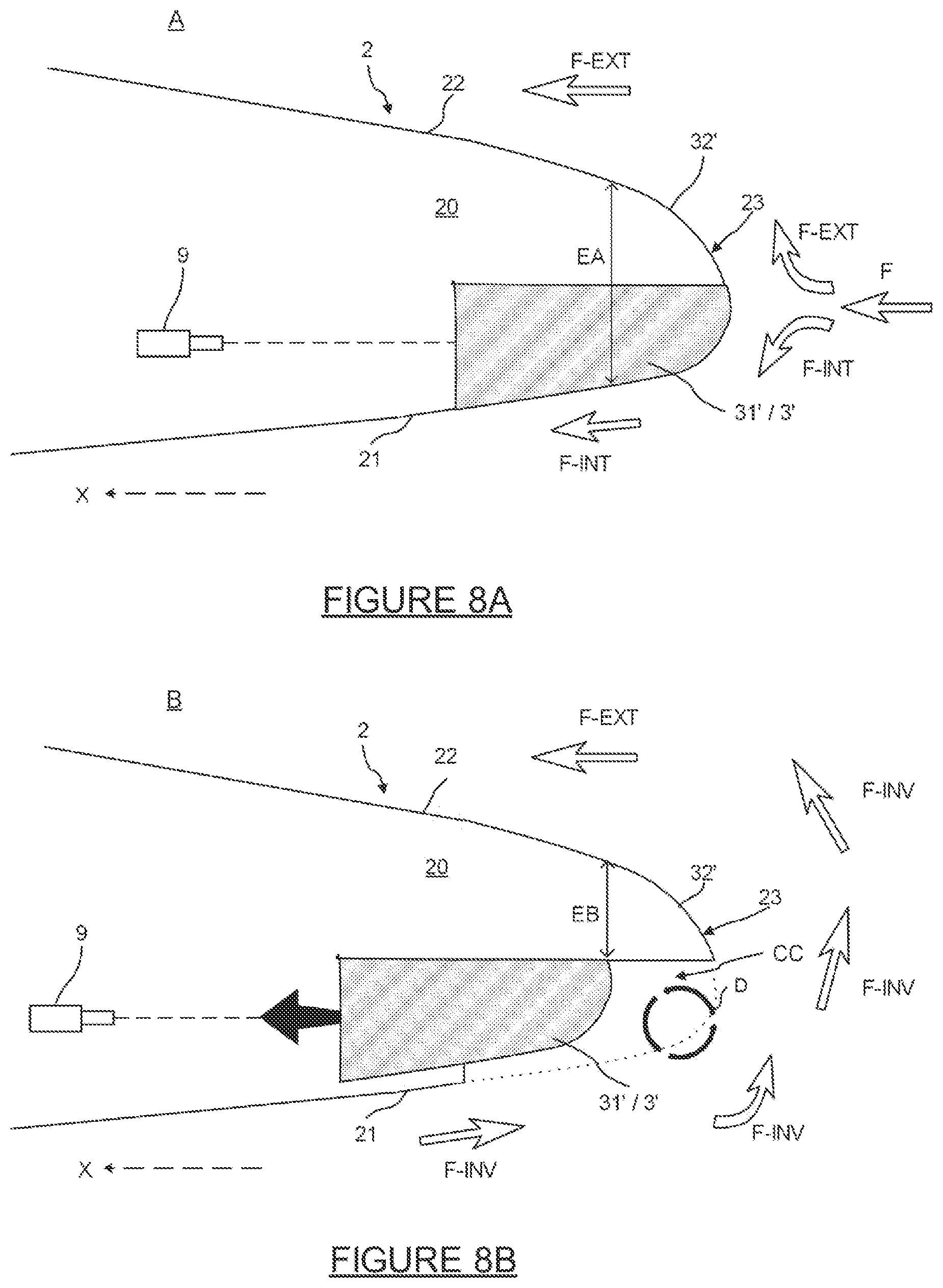 Patent US12134983 Figure 5 – Process for using an air input of a turboreactor nacelle comprising an air input lip which comprises a portion which can be moved to promote a thrust inversion phase