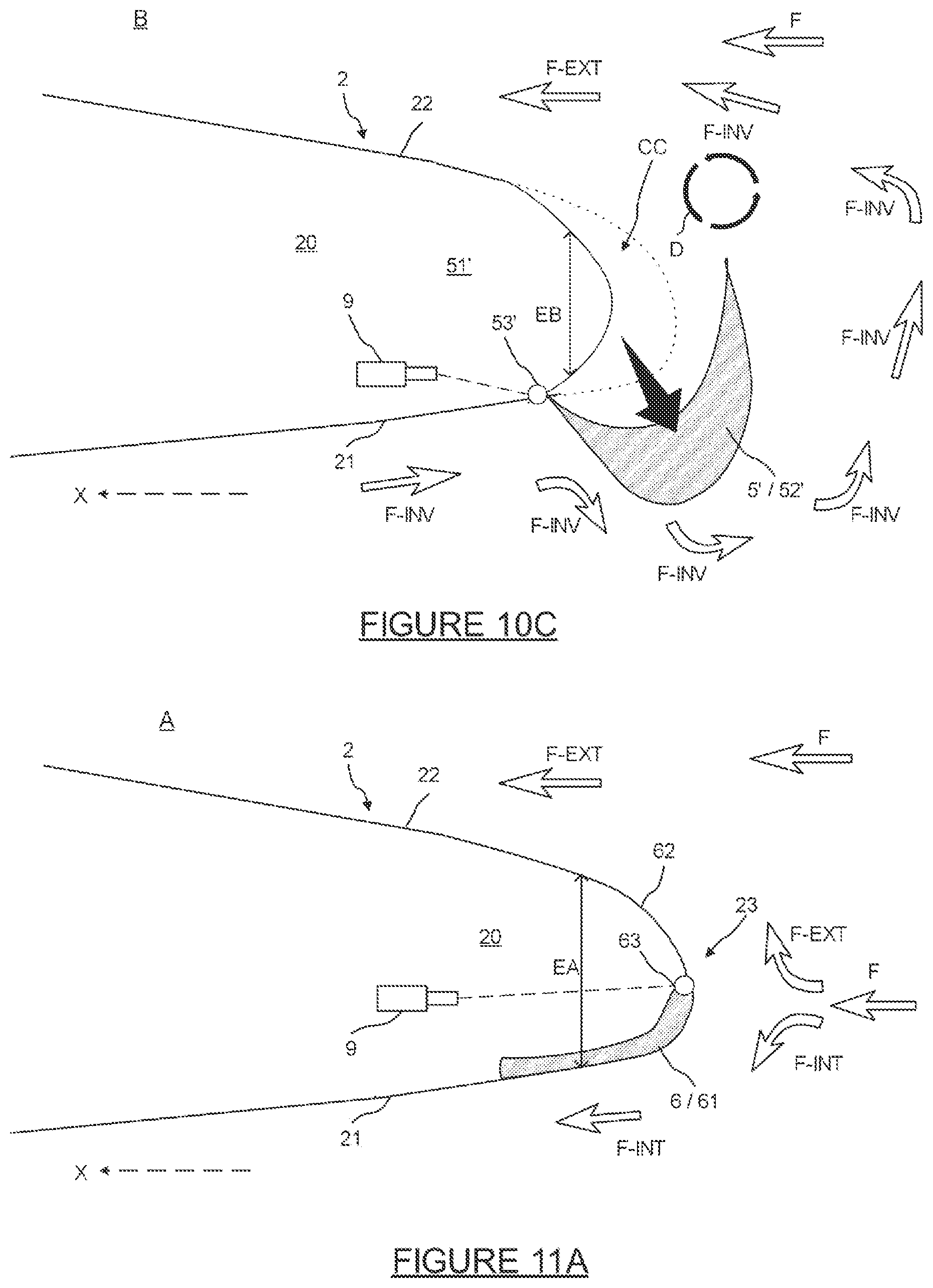 Patent US12134983 Figure 9 – Process for using an air input of a turboreactor nacelle comprising an air input lip which comprises a portion which can be moved to promote a thrust inversion phase