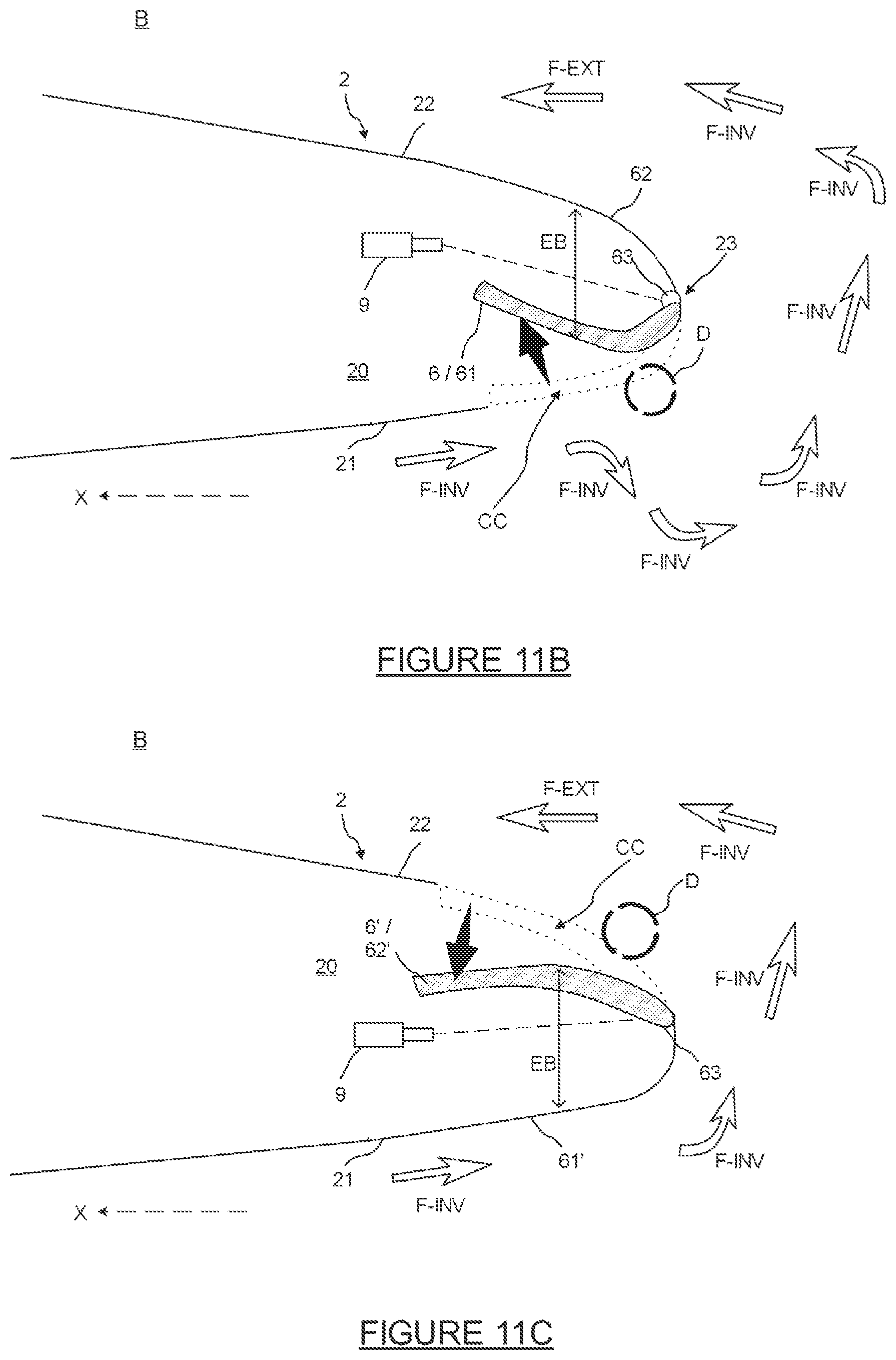 Patent US12134983 Figure 10 – Process for using an air input of a turboreactor nacelle comprising an air input lip which comprises a portion which can be moved to promote a thrust inversion phase