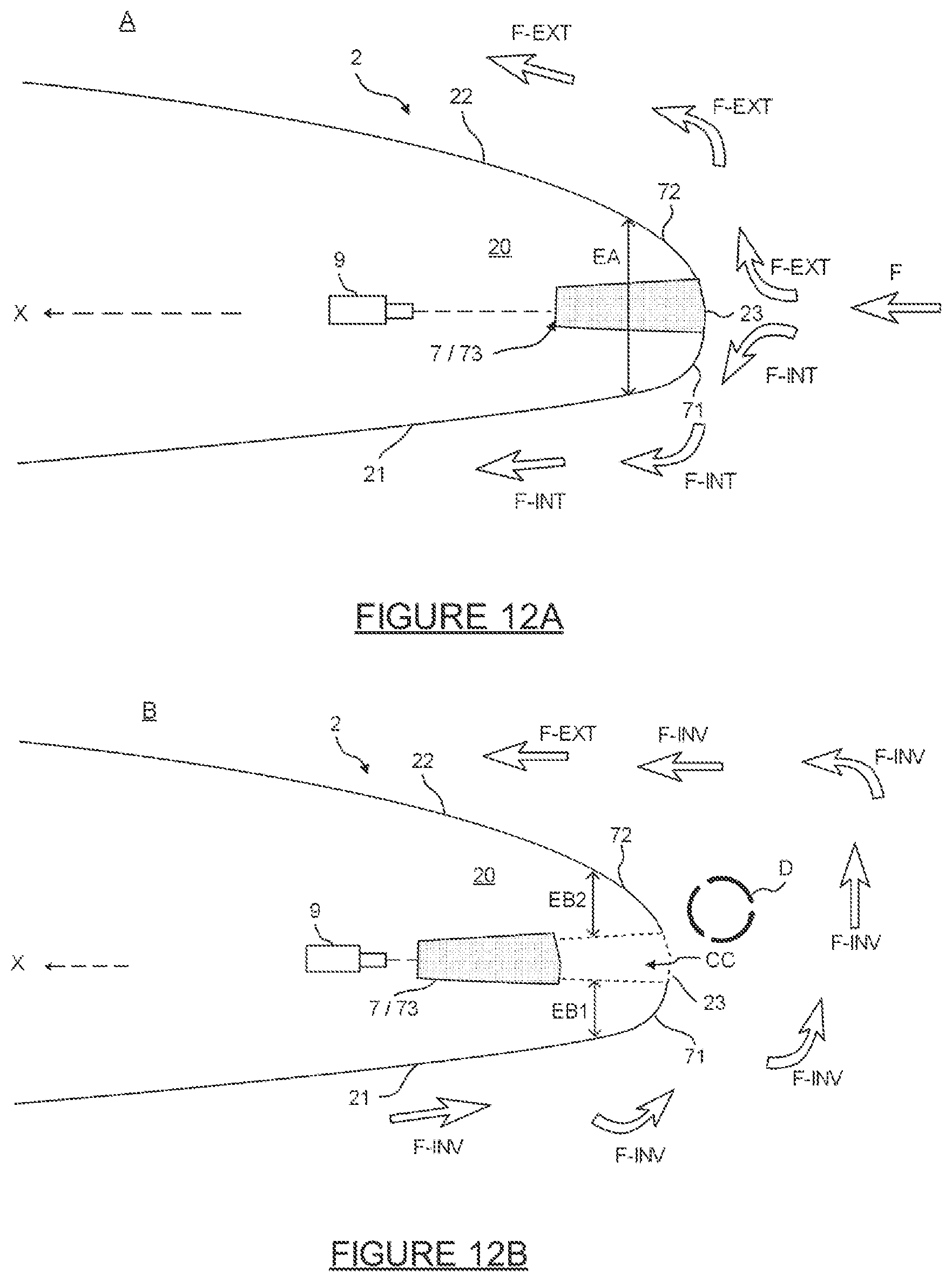 Patent US12134983 Figure 11 – Process for using an air input of a turboreactor nacelle comprising an air input lip which comprises a portion which can be moved to promote a thrust inversion phase
