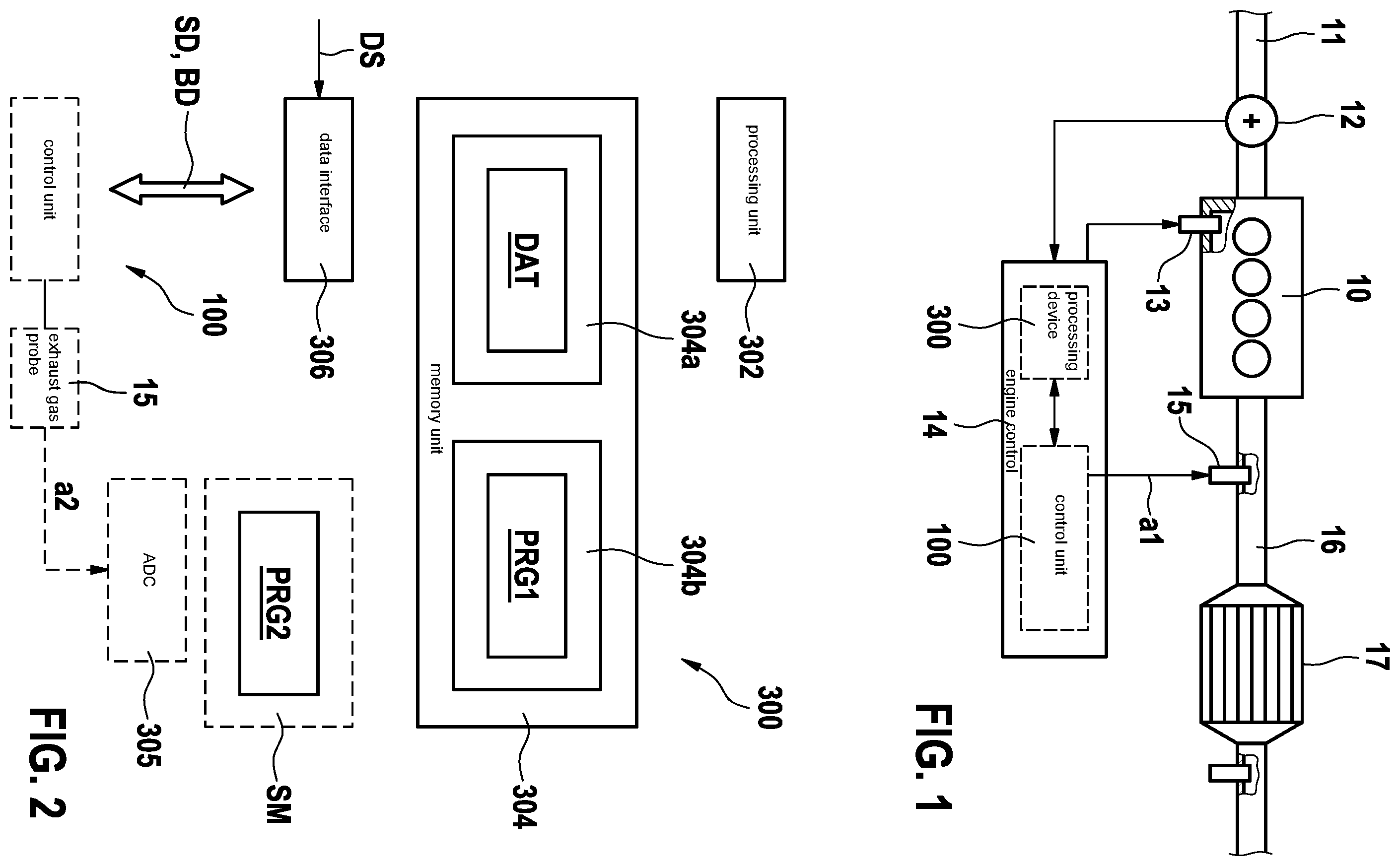 Patent US12134992 Figure 1 – Method and processing device for operating a control unit for an exhaust gas probe